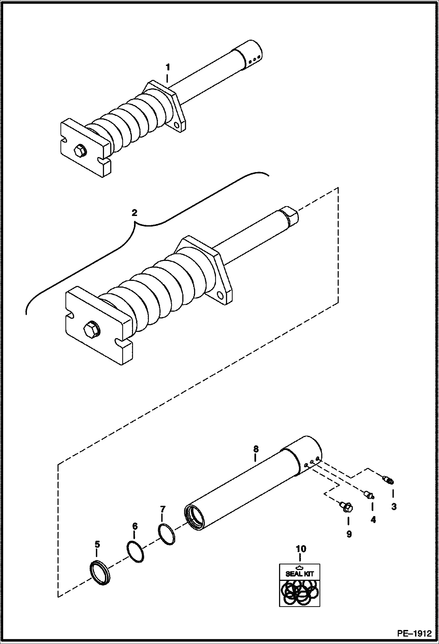 Схема запчастей Bobcat 337 - TRACK TENSIONER (W/O Replaceable Shaft) UNDERCARRIAGE