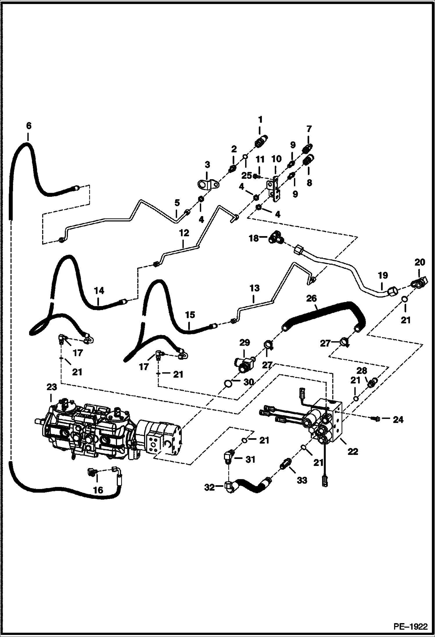 Схема запчастей Bobcat T-Series - HIGH FLOW HYDRAULICS (S/N 5193 11761 & Bel, 5194 11111 & Bel) HIGH FLOW HYDRAULICS