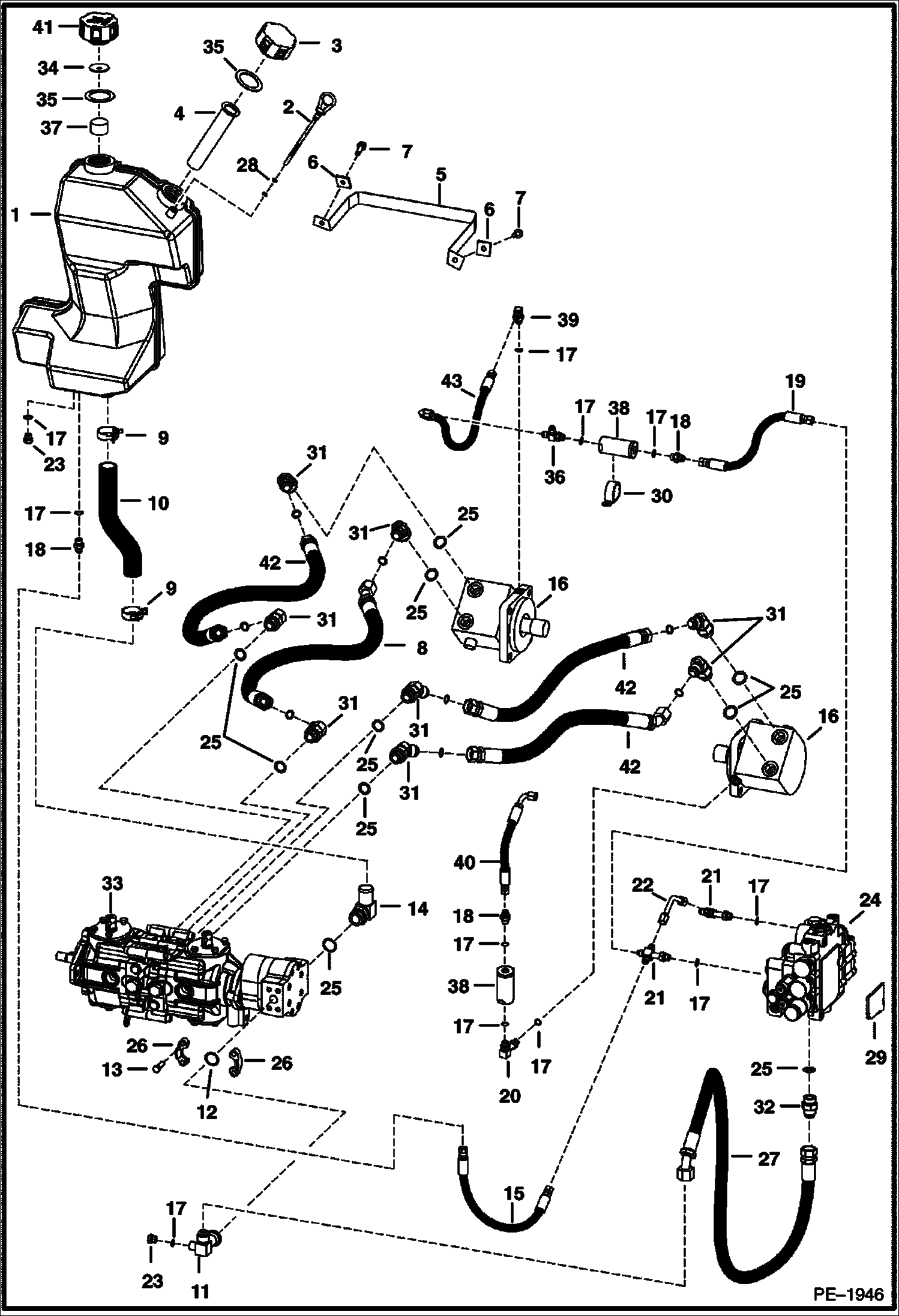 Схема запчастей Bobcat S-Series - HYDROSTATIC CIRCUITRY HYDROSTATIC SYSTEM