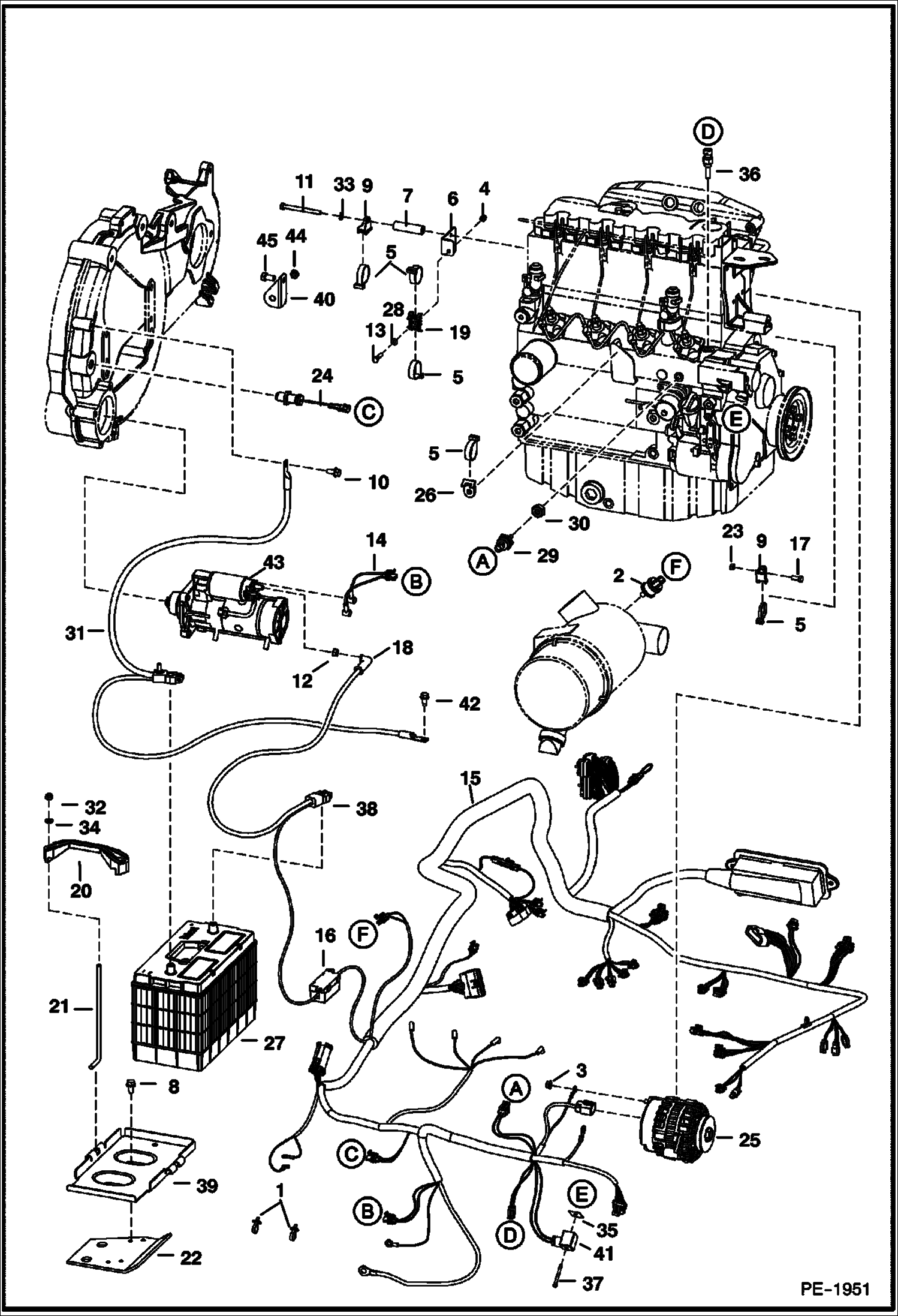 Схема запчастей Bobcat S-Series - ENGINE ELECTRICAL ELECTRICAL SYSTEM