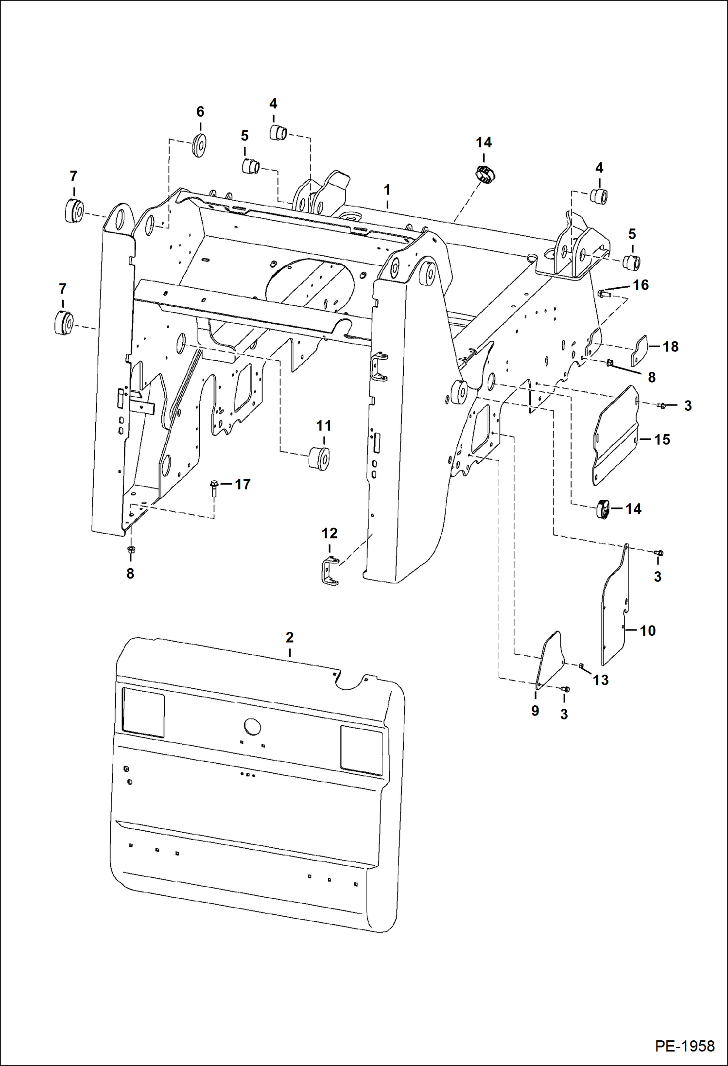 Схема запчастей Bobcat S-Series - MAIN FRAME MAIN FRAME