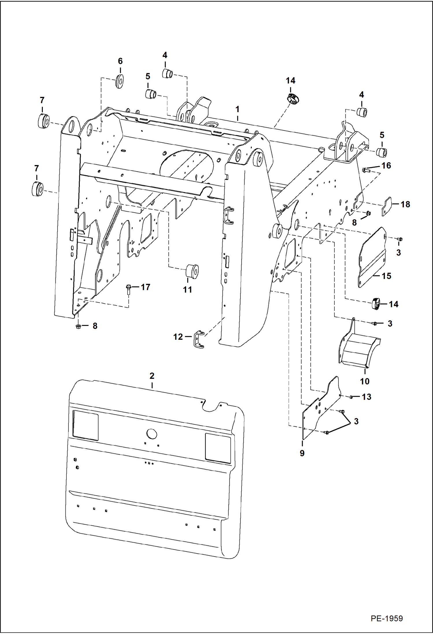 Схема запчастей Bobcat T-Series - MAIN FRAME MAIN FRAME