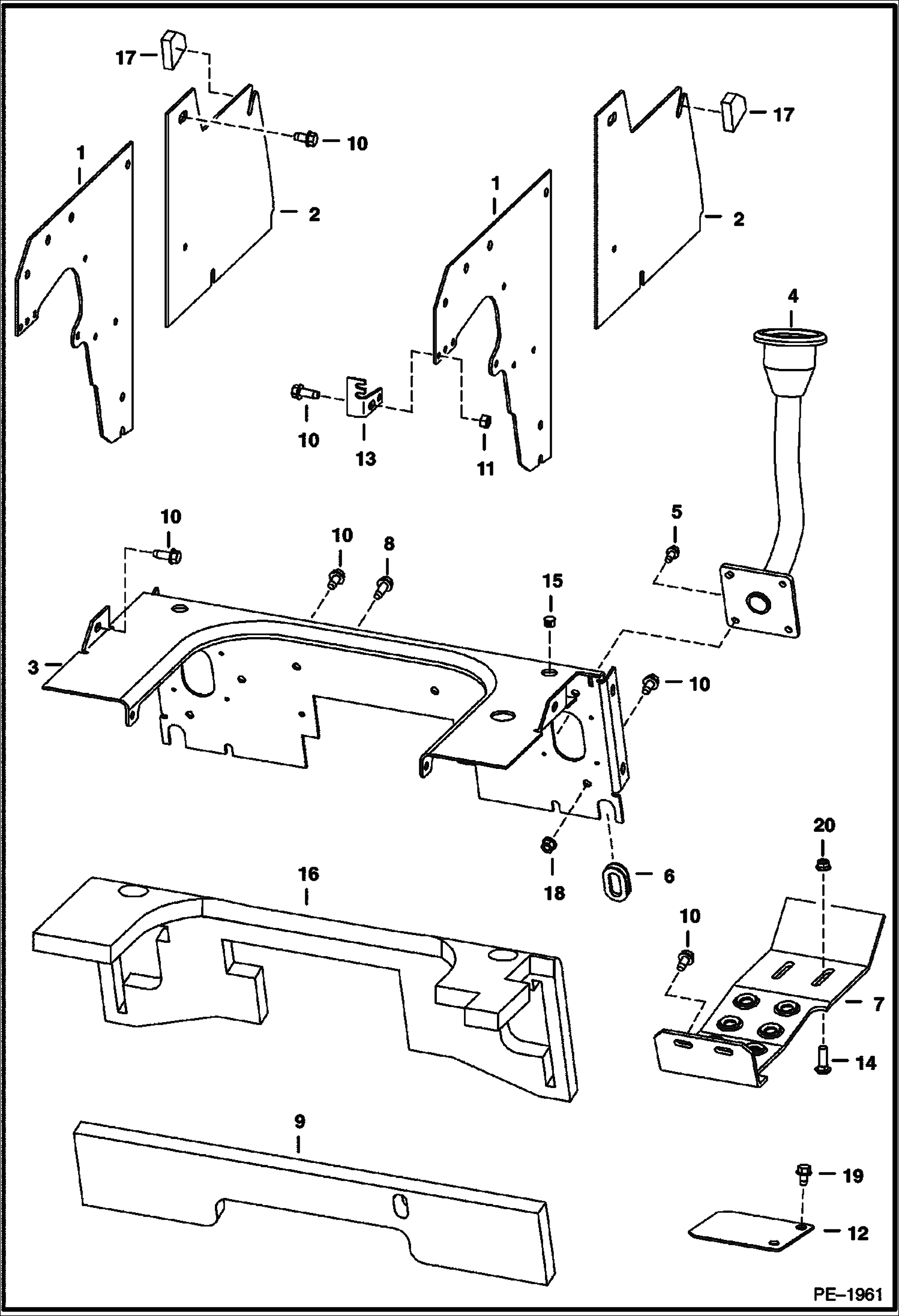 Схема запчастей Bobcat A-Series - PANELS MAIN FRAME