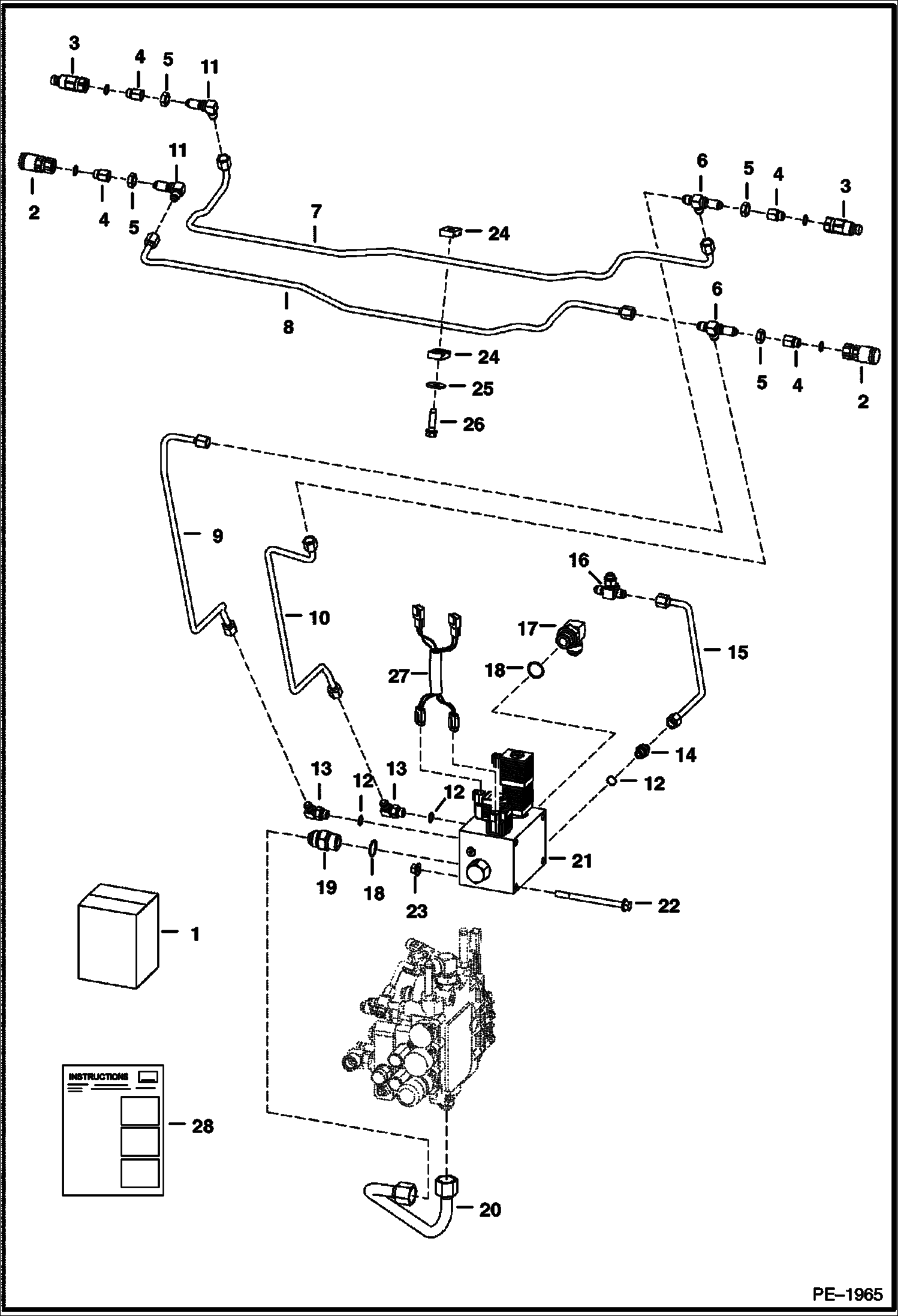 Схема запчастей Bobcat T-Series - REAR AUXILIARY (S/N 5242 11001 & Abv, 5275 11001-12999, 5276 11001-12999) ACCESSORIES & OPTIONS