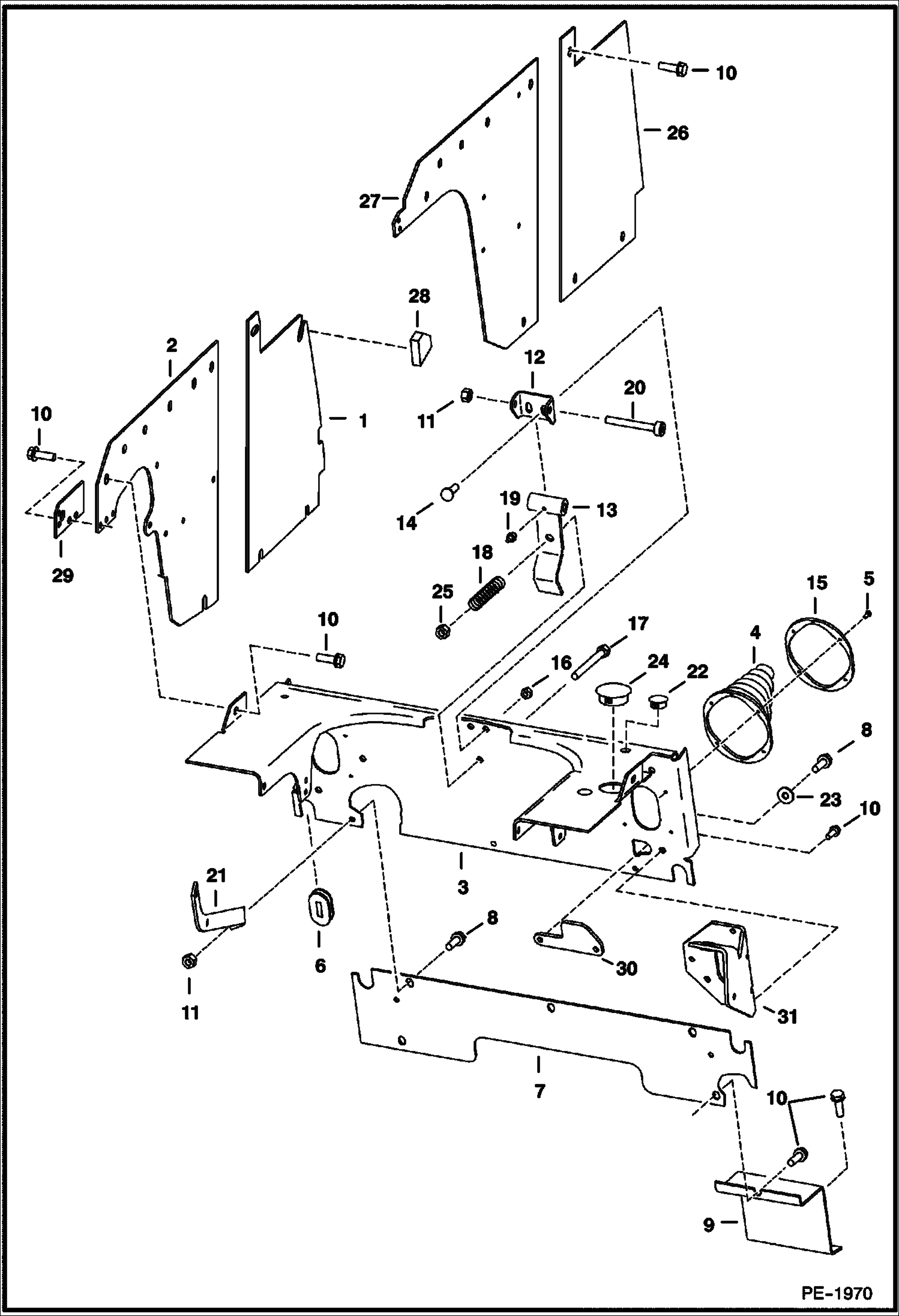 Схема запчастей Bobcat 800s - PANELS MAIN FRAME