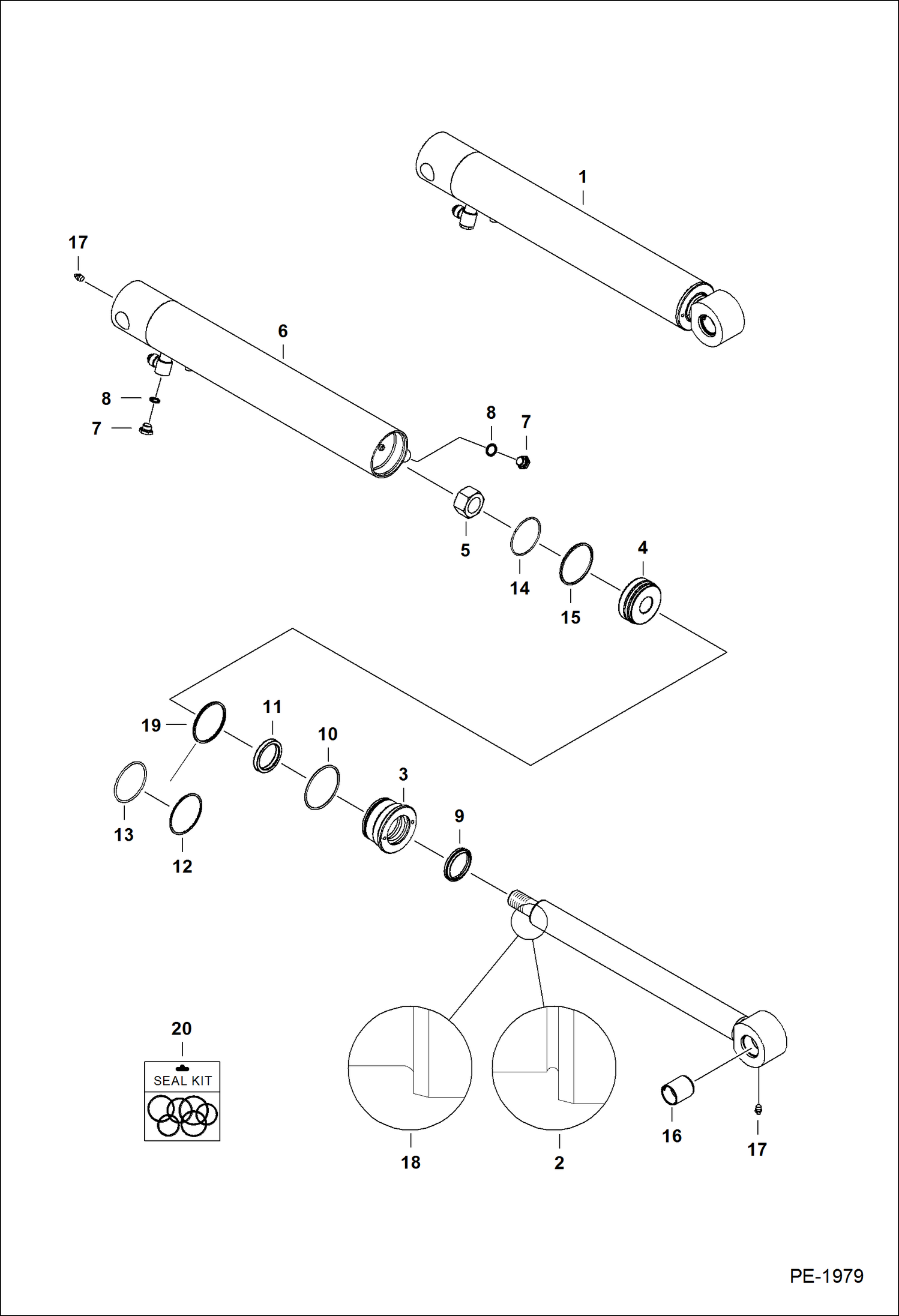 Схема запчастей Bobcat 329 - BUCKET CYLINDER HYDRAULIC SYSTEM