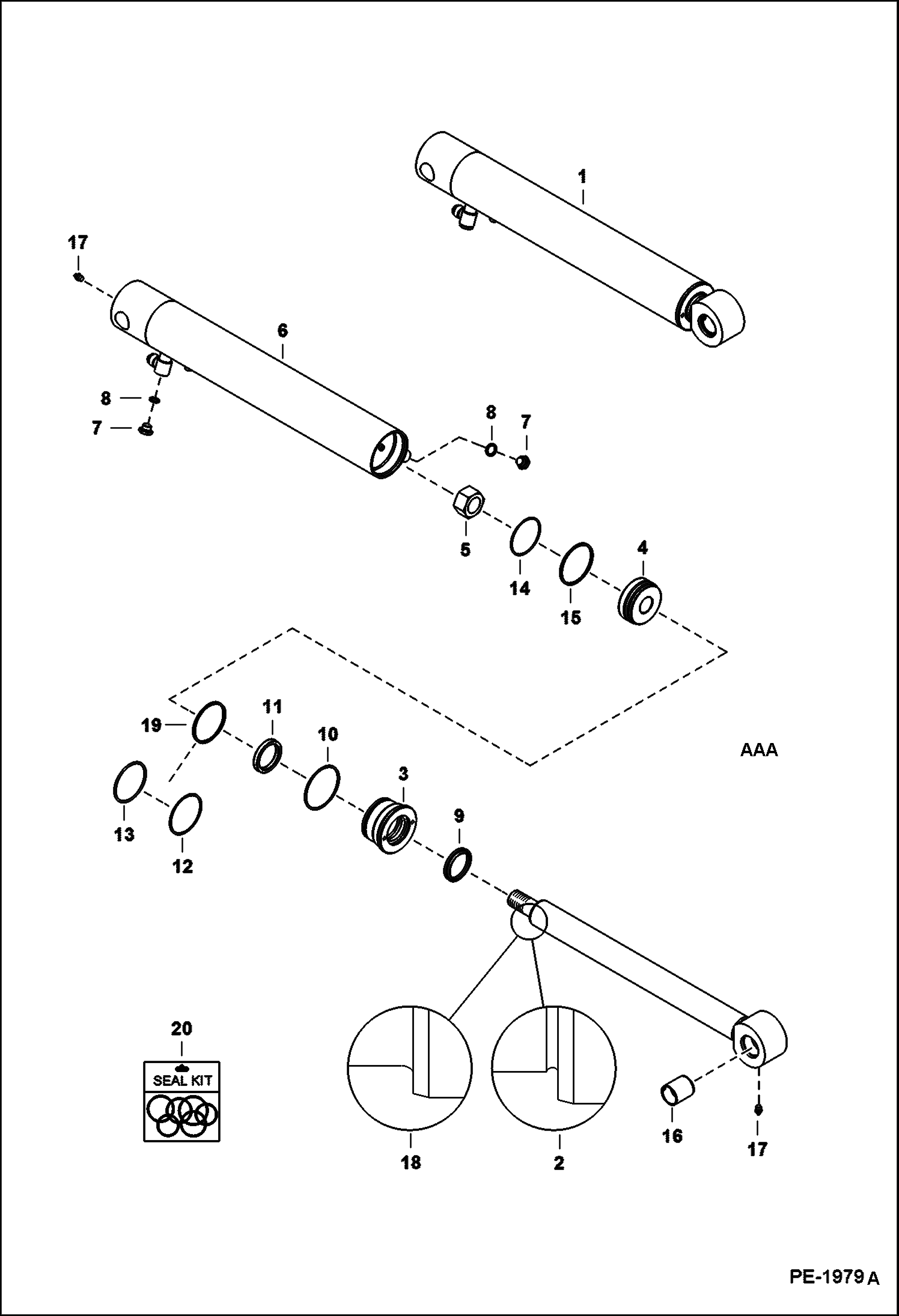 Схема запчастей Bobcat 331 - BUCKET CYLINDER HYDRAULIC SYSTEM