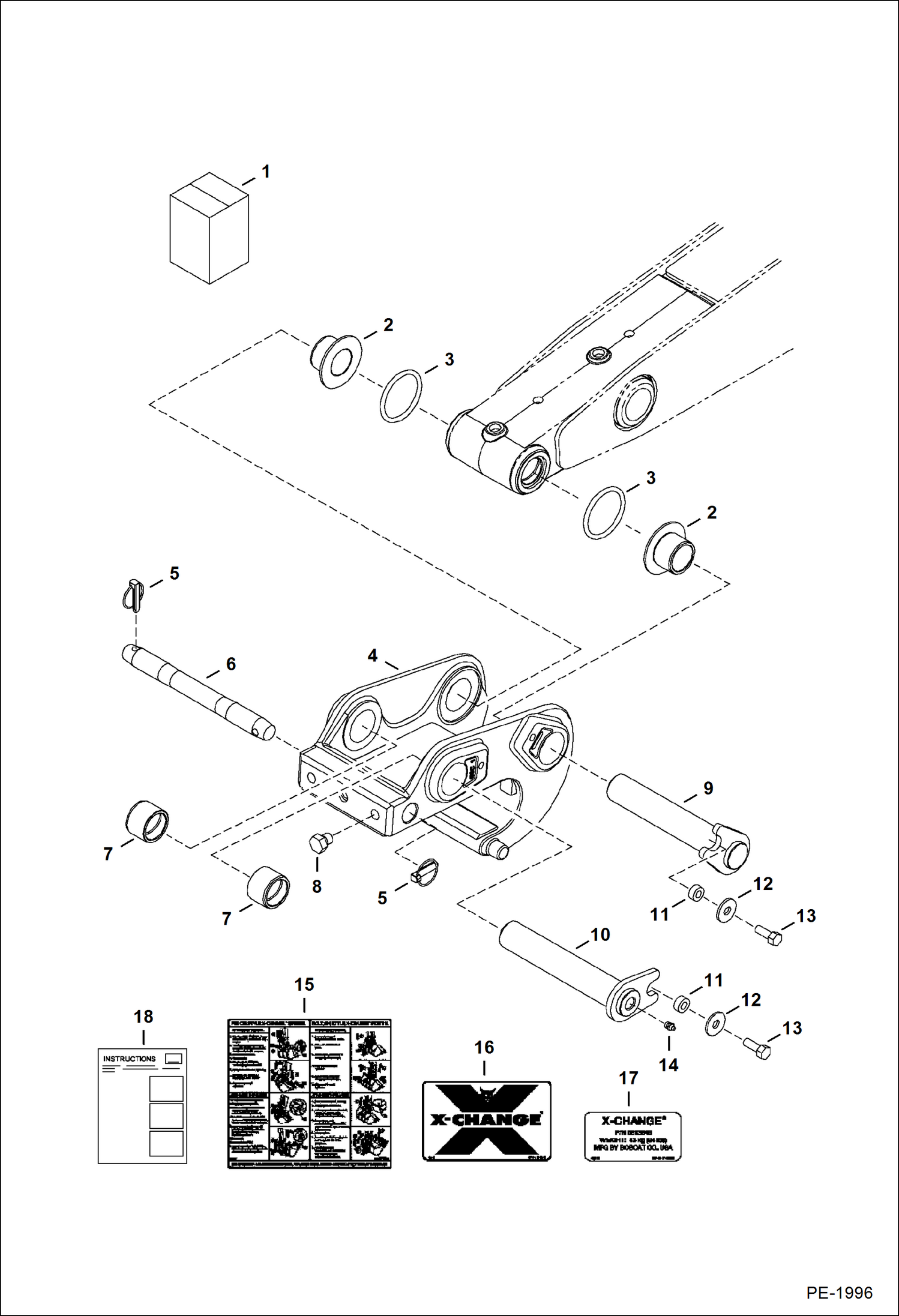 Схема запчастей Bobcat 335 - X-CHANGE (Pin-On) ACCESSORIES & OPTIONS