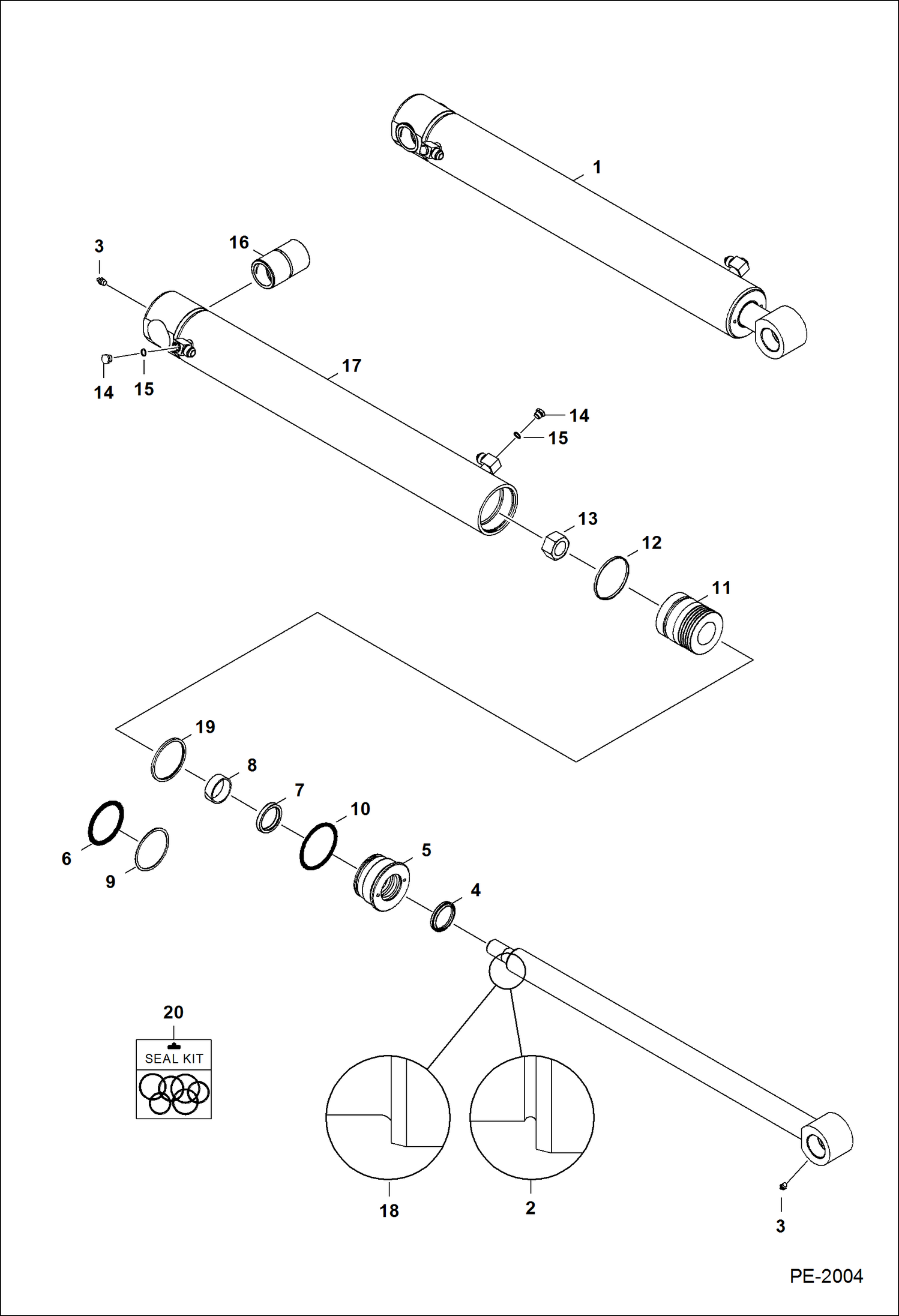 Схема запчастей Bobcat 335 - BOOM CYLINDER HYDRAULIC SYSTEM