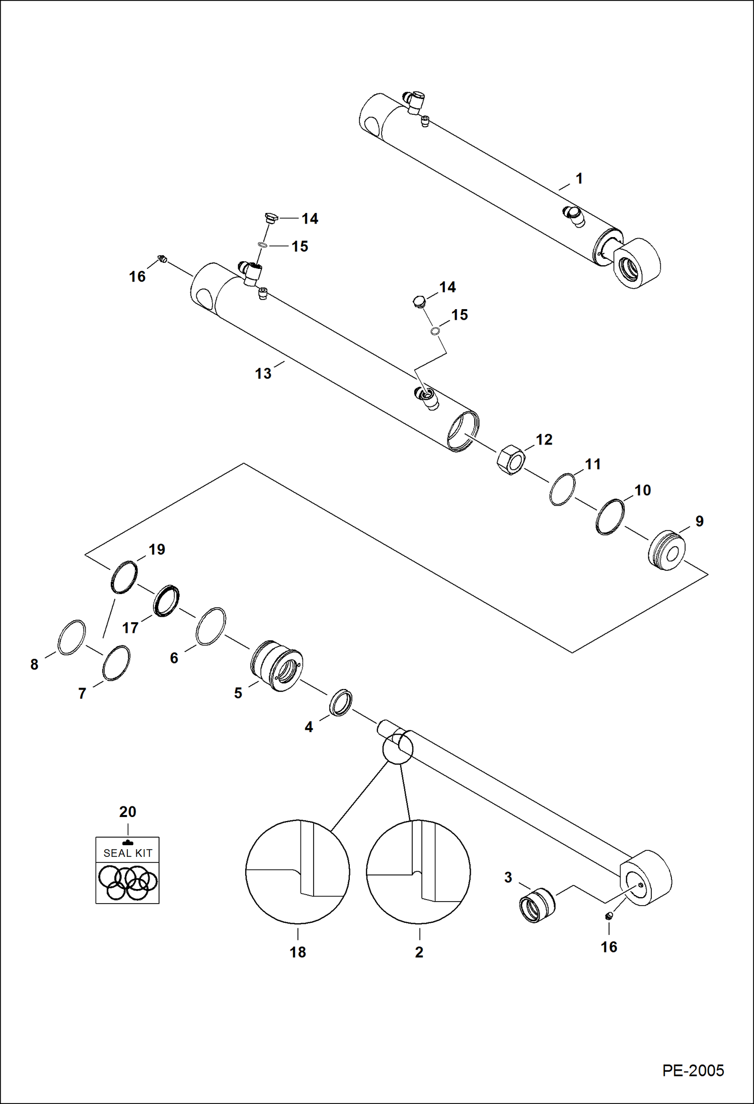 Схема запчастей Bobcat 335 - BUCKET CYLINDER HYDRAULIC SYSTEM