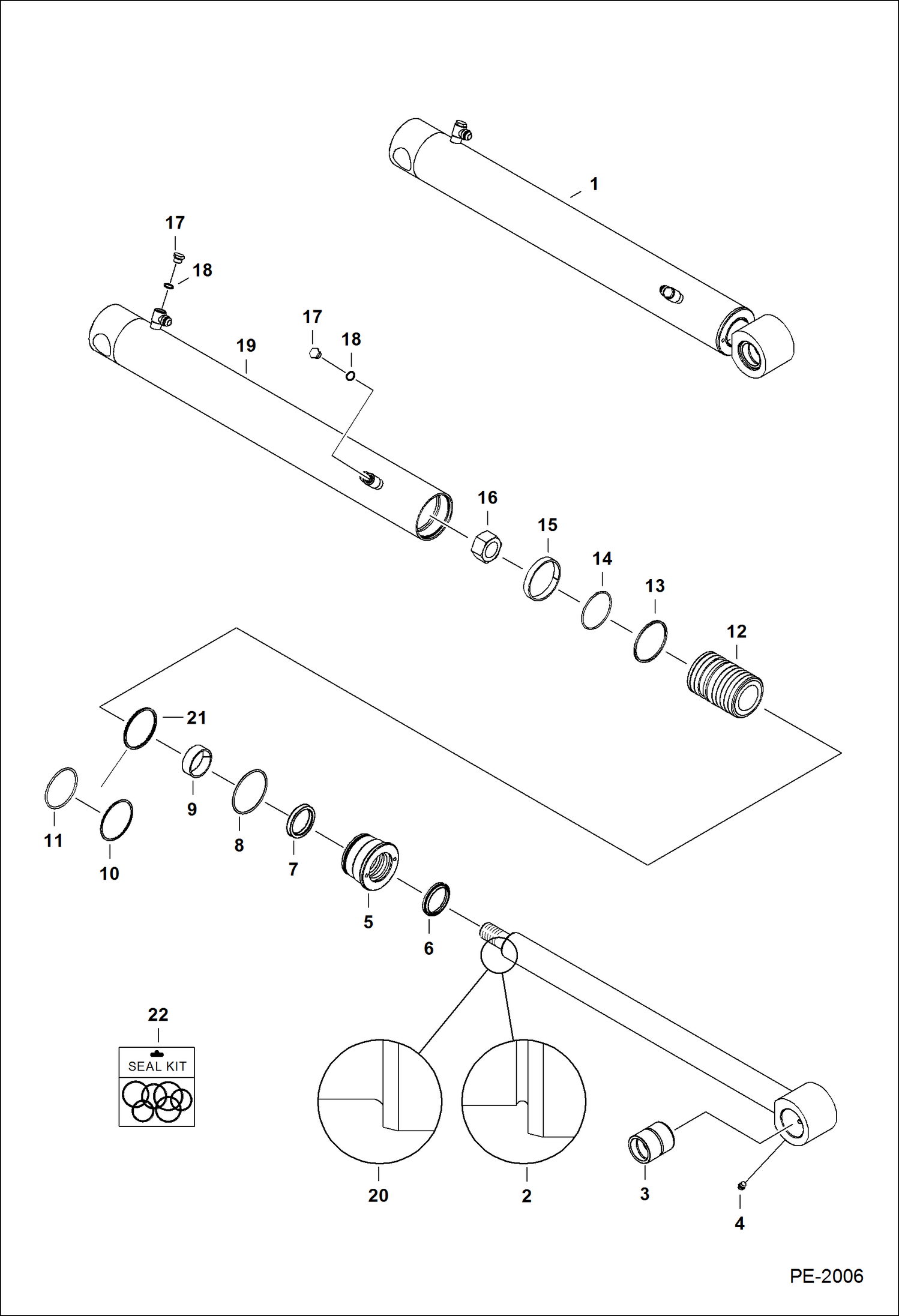 Схема запчастей Bobcat 337 - SWING CYLINDER HYDRAULIC SYSTEM