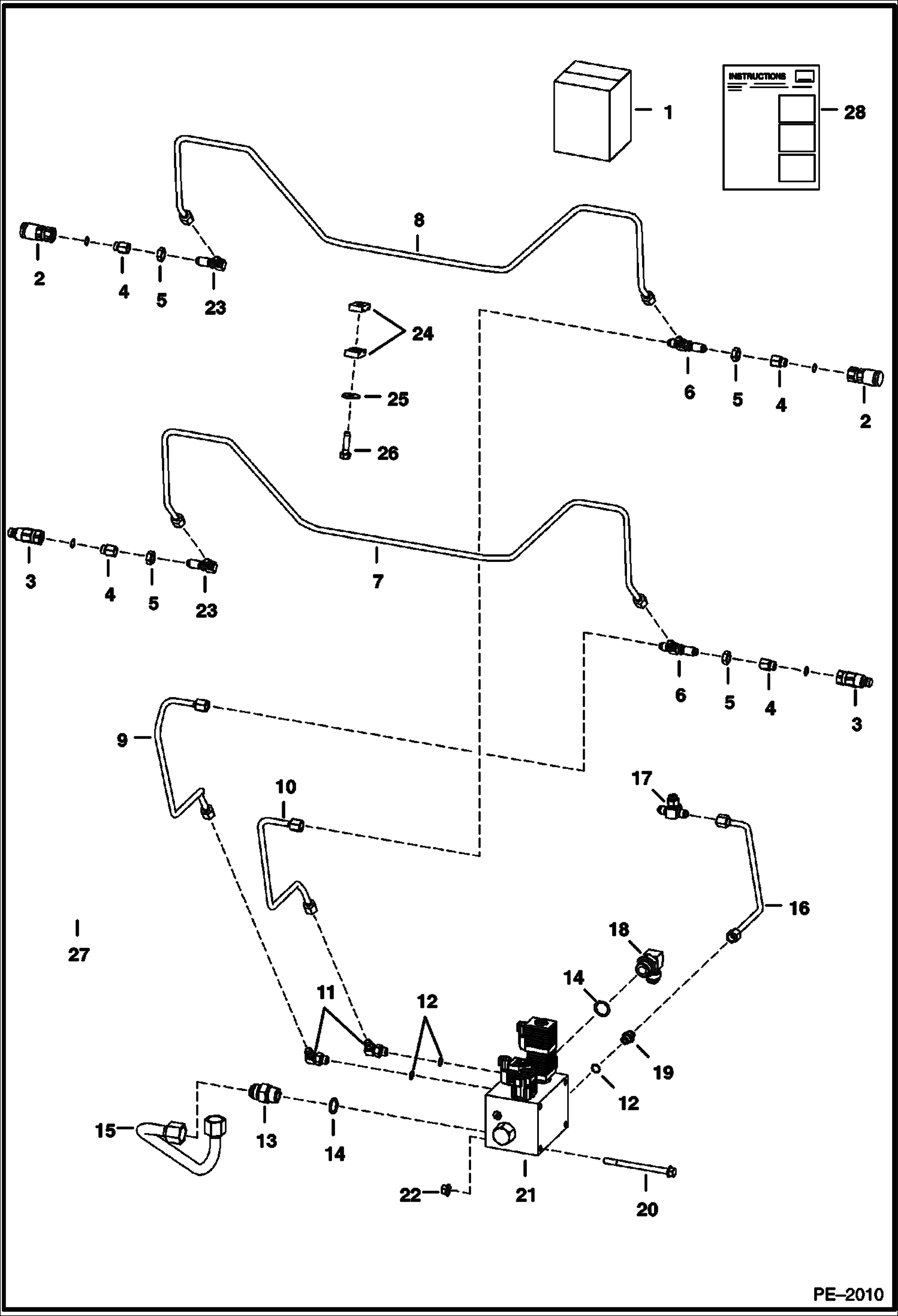 Схема запчастей Bobcat S-Series - REAR AUXILIARY (S/N 517628700 & Above, 518116750 & Above, 519037200 & Above, 519215550 & Above) ACCESSORIES & OPTIONS