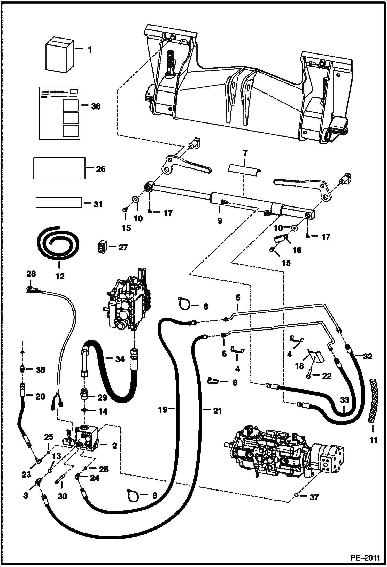 Схема запчастей Bobcat 700s - POWER BOB-TACH KIT (S/N 5122 64900 & Abv, 5124 52200 & Abv) ACCESSORIES & OPTIONS