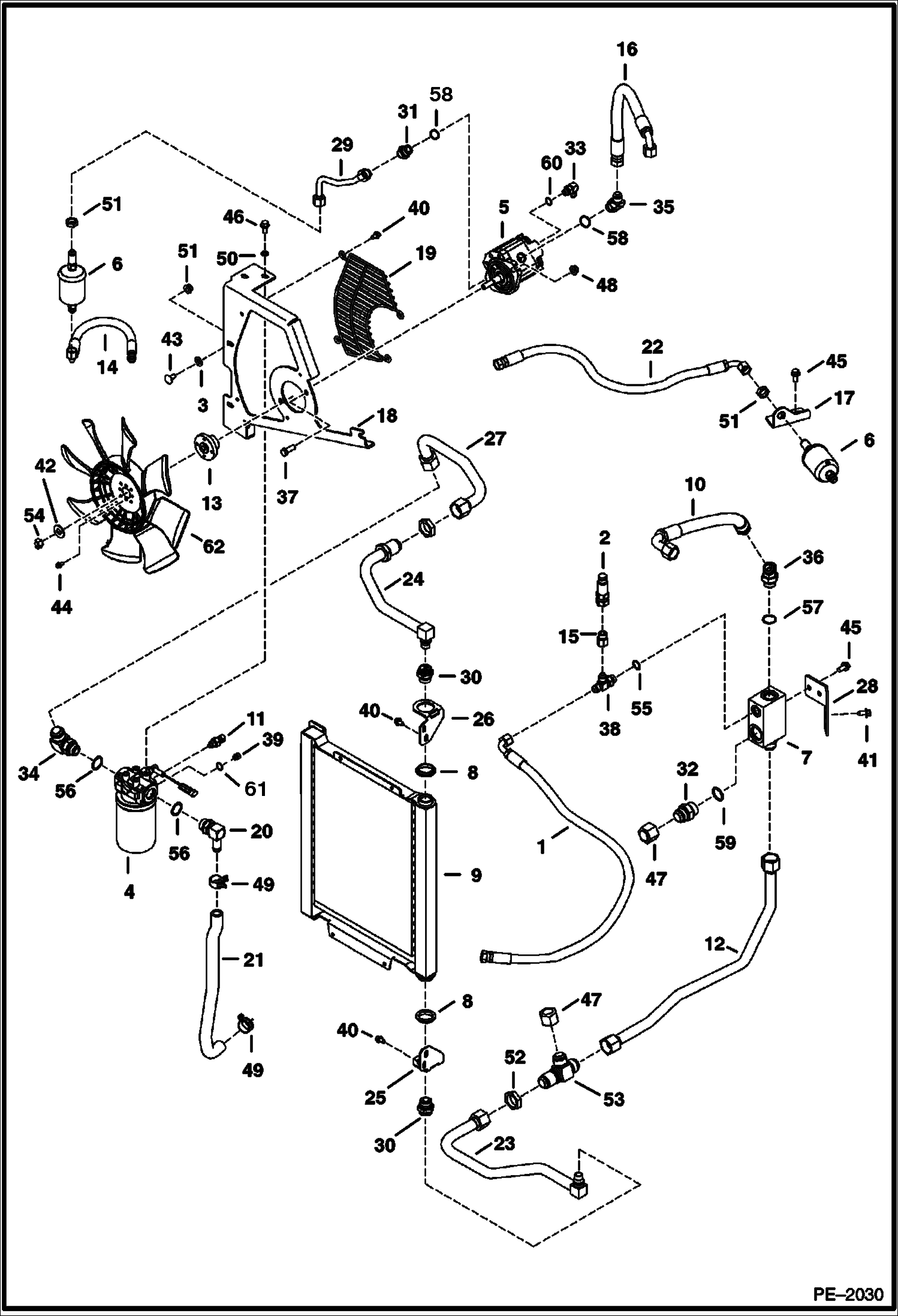 Схема запчастей Bobcat 435 - HYDRAULIC CIRCUITRY (Cooler/Filter) HYDRAULIC/HYDROSTATIC SYSTEM