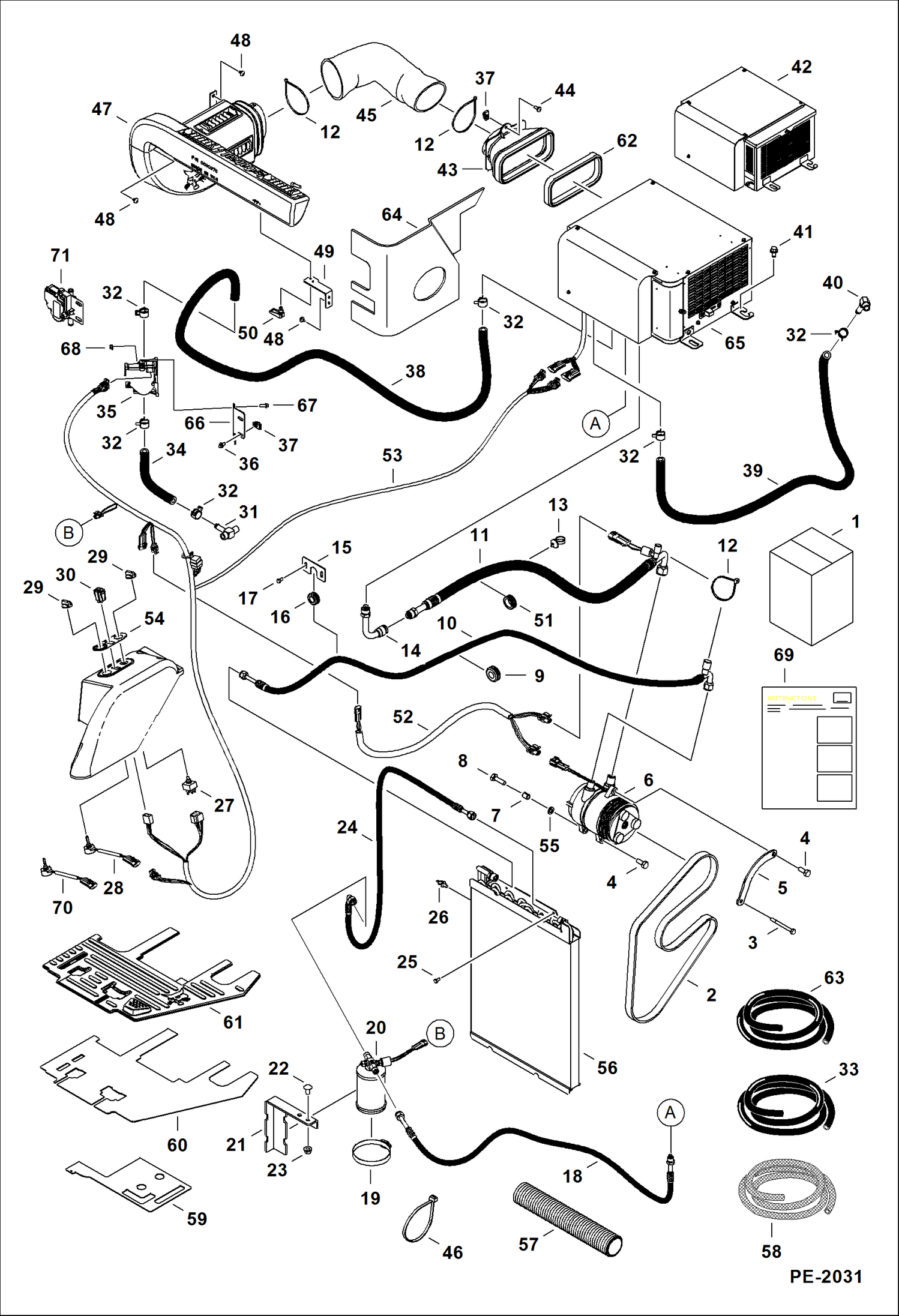 Схема запчастей Bobcat 430 - HVAC (HVAC Kit) ACCESSORIES & OPTIONS