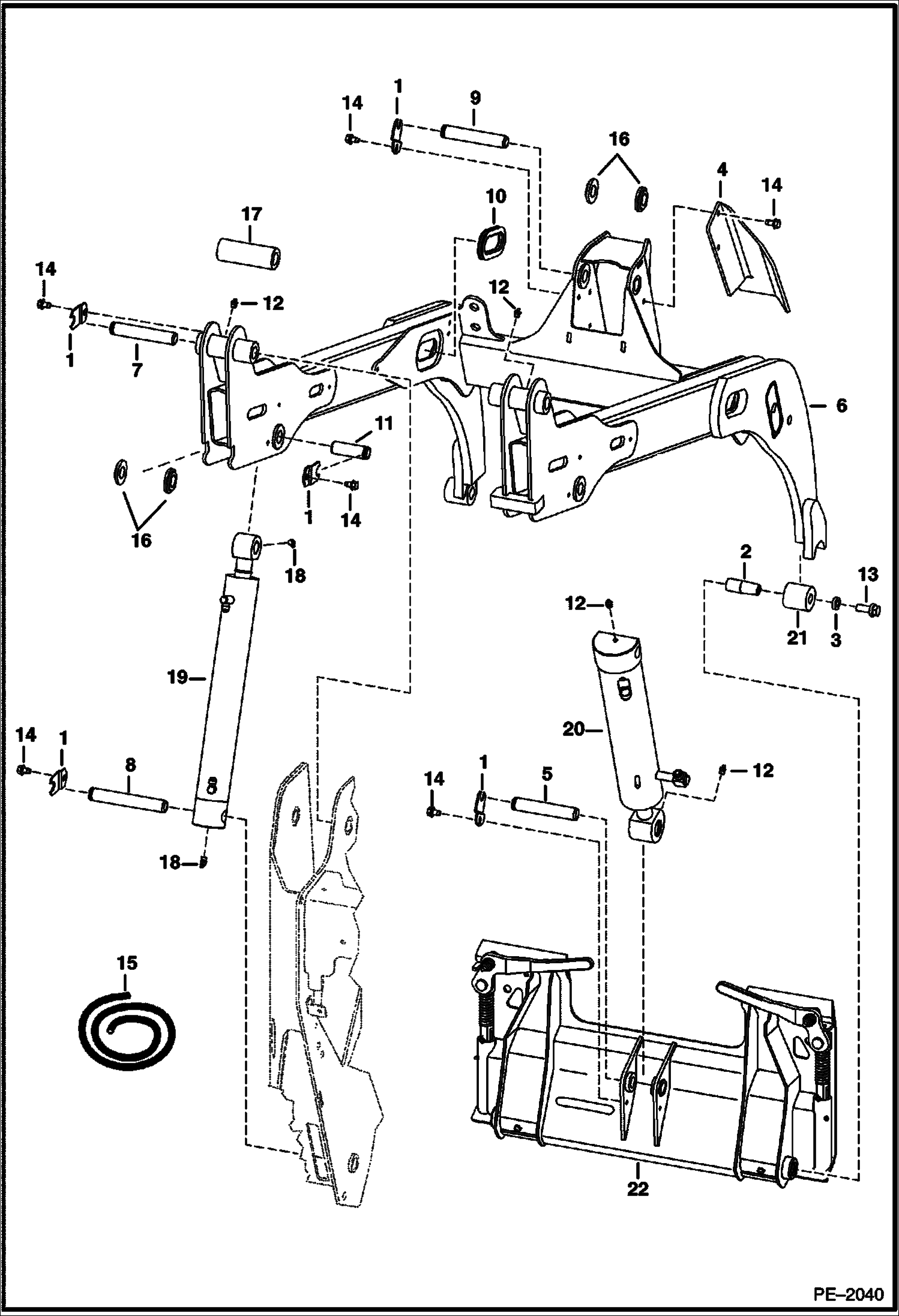 Схема запчастей Bobcat Mini Tracks Loaders - LIFT ARMS & BOB-TACH MAIN FRAME