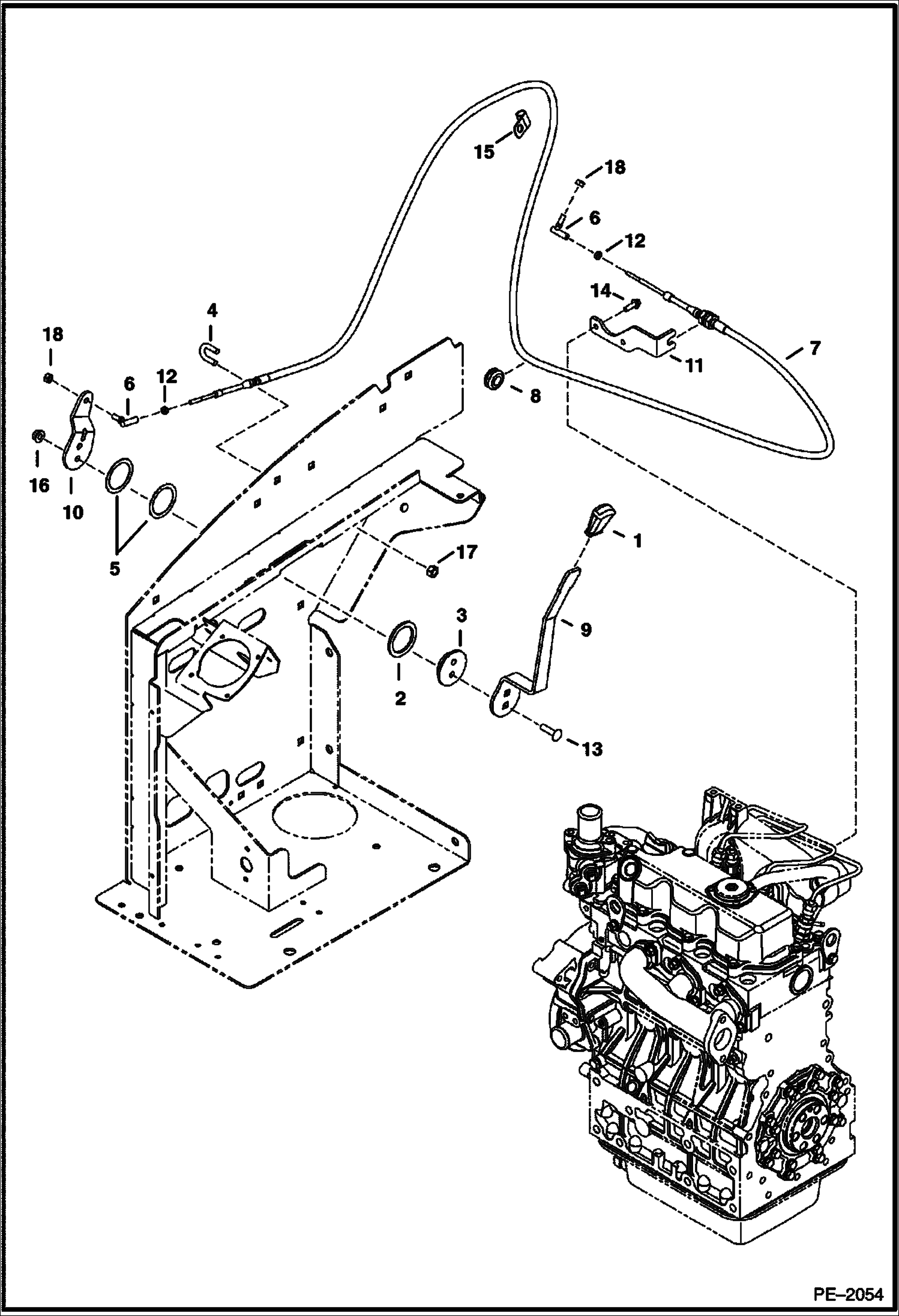 Схема запчастей Bobcat 328 - THROTTLE CONTROLS CONTROLS