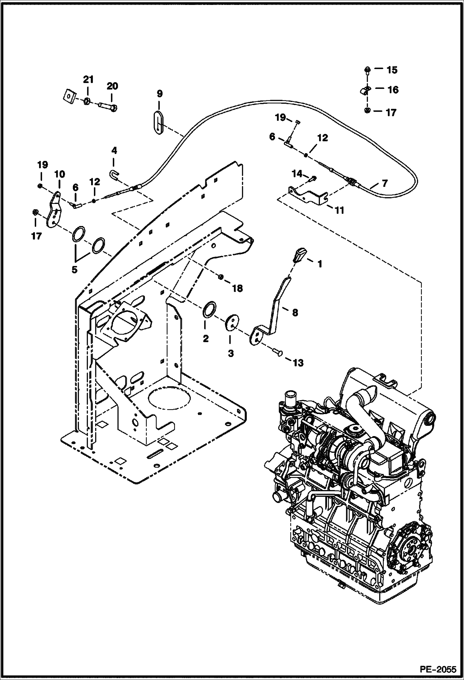 Схема запчастей Bobcat 337 - CONTROLS (Throttle) CONTROLS