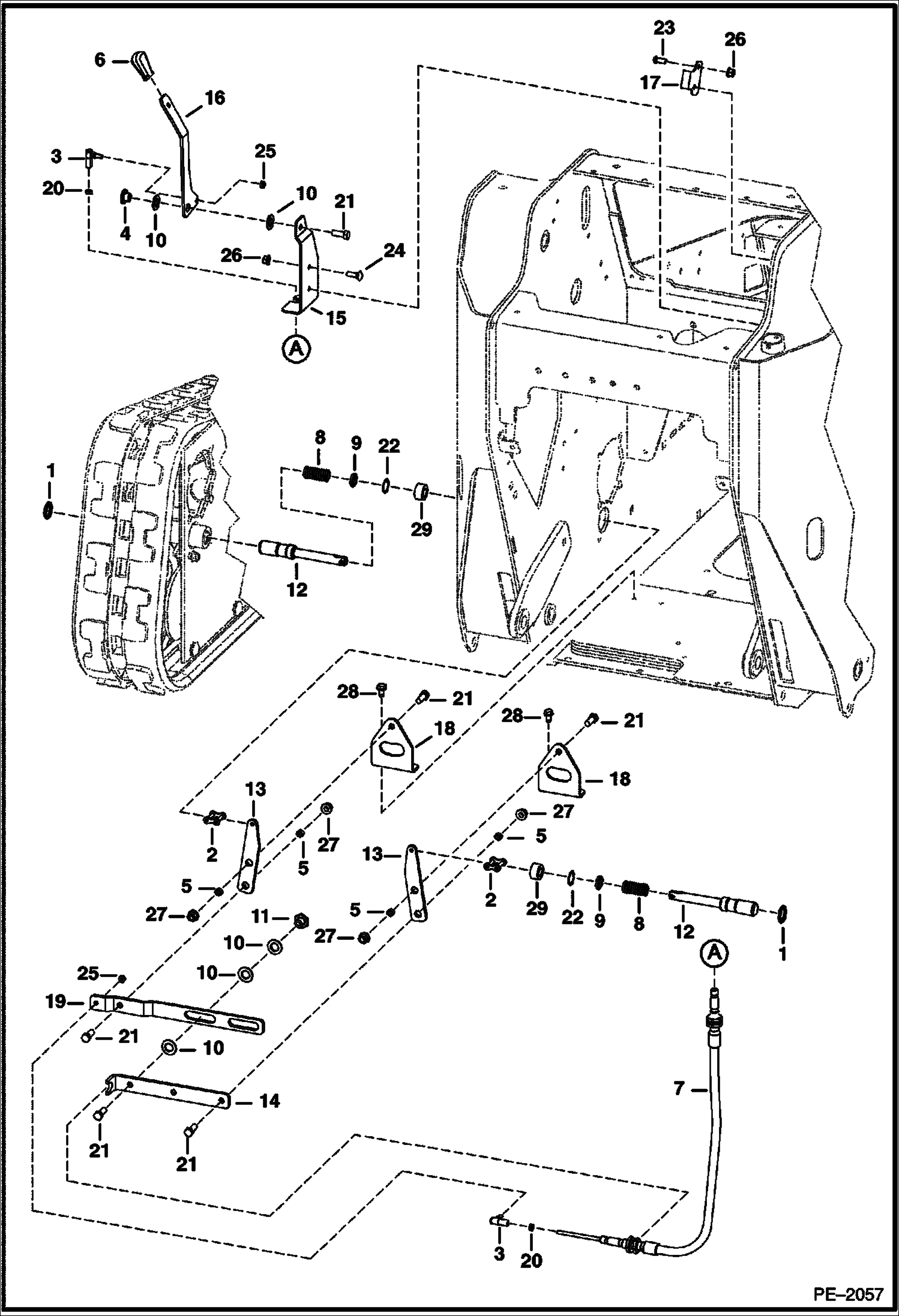 Схема запчастей Bobcat Mini Tracks Loaders - BRAKES DRIVE TRAIN