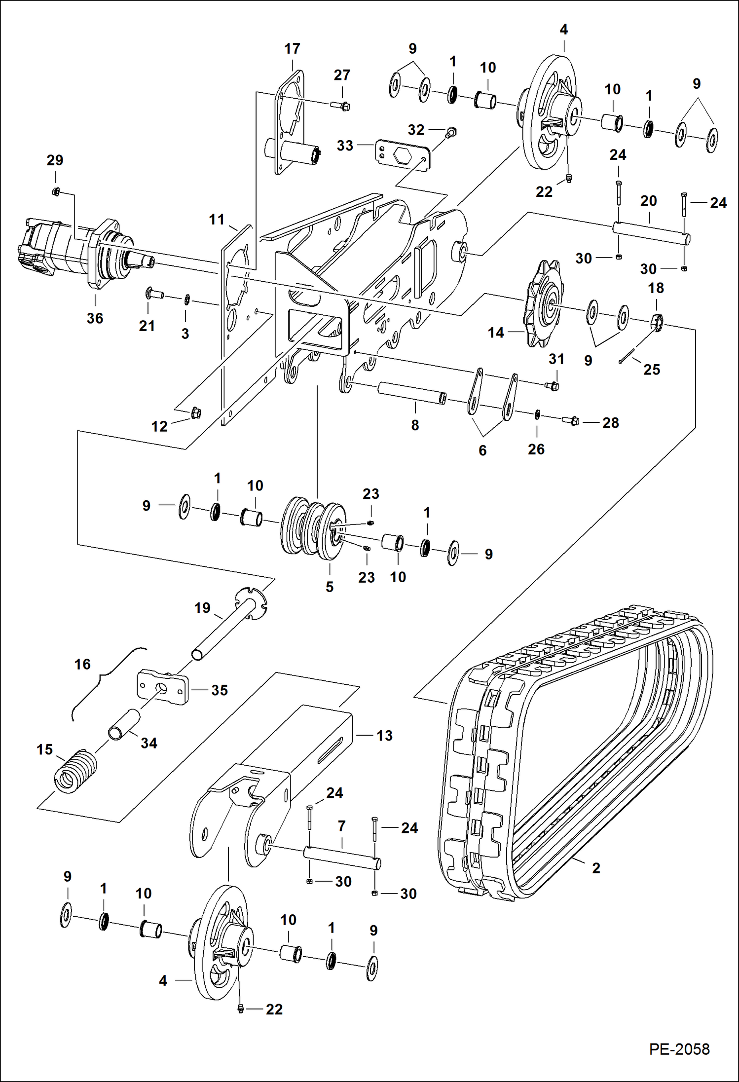 Схема запчастей Bobcat Mini Tracks Loaders - DRIVE TRAIN DRIVE TRAIN