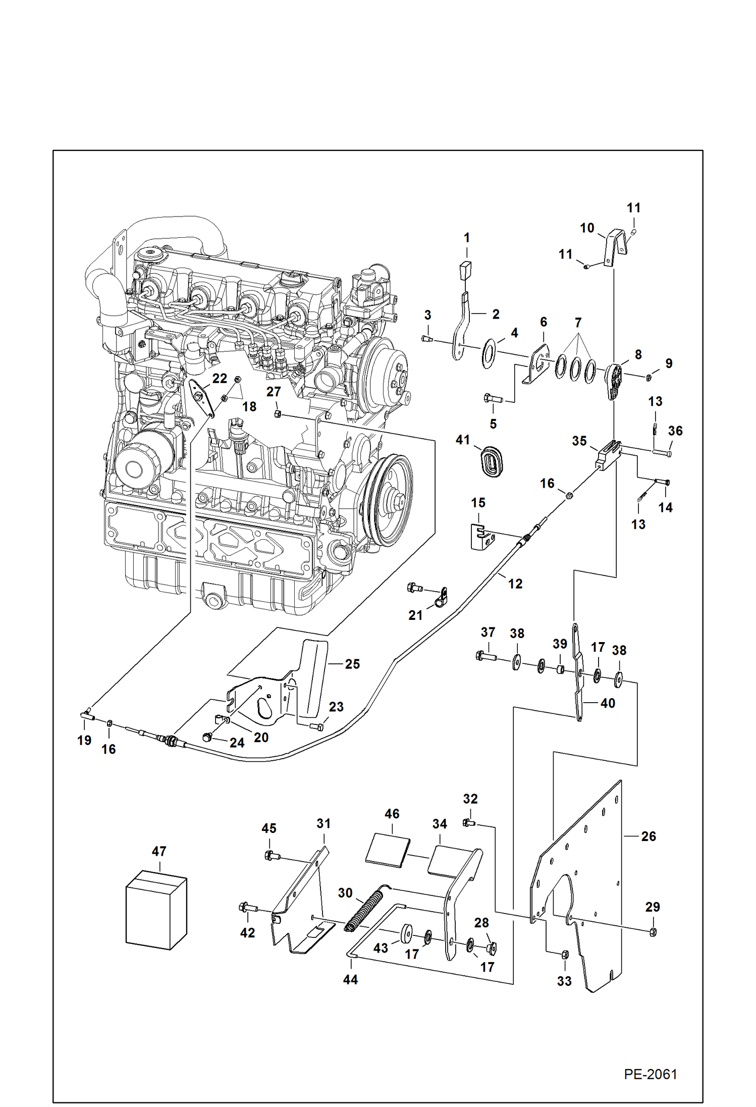 Схема запчастей Bobcat A-Series - ENGINE SPEED CONTROL POWER UNIT