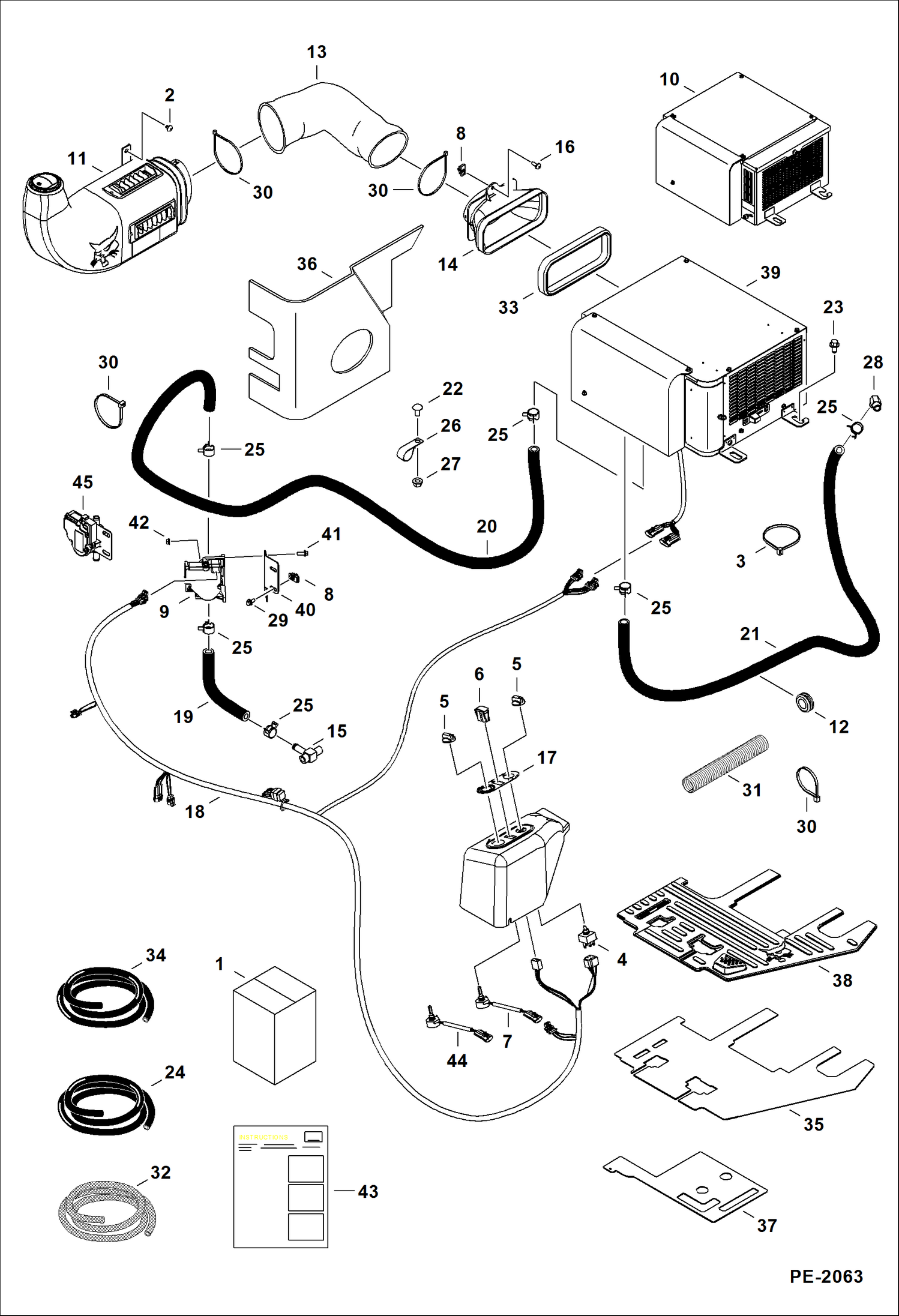 Схема запчастей Bobcat 430 - HEATER (Heater Kit) ACCESSORIES & OPTIONS