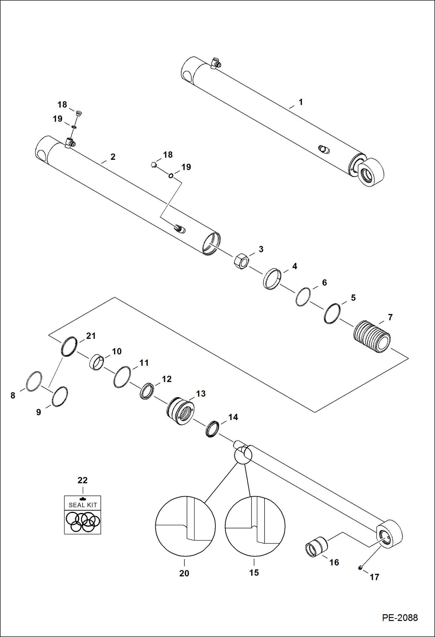 Схема запчастей Bobcat 337 - SWING CYLINDER HYDRAULIC SYSTEM