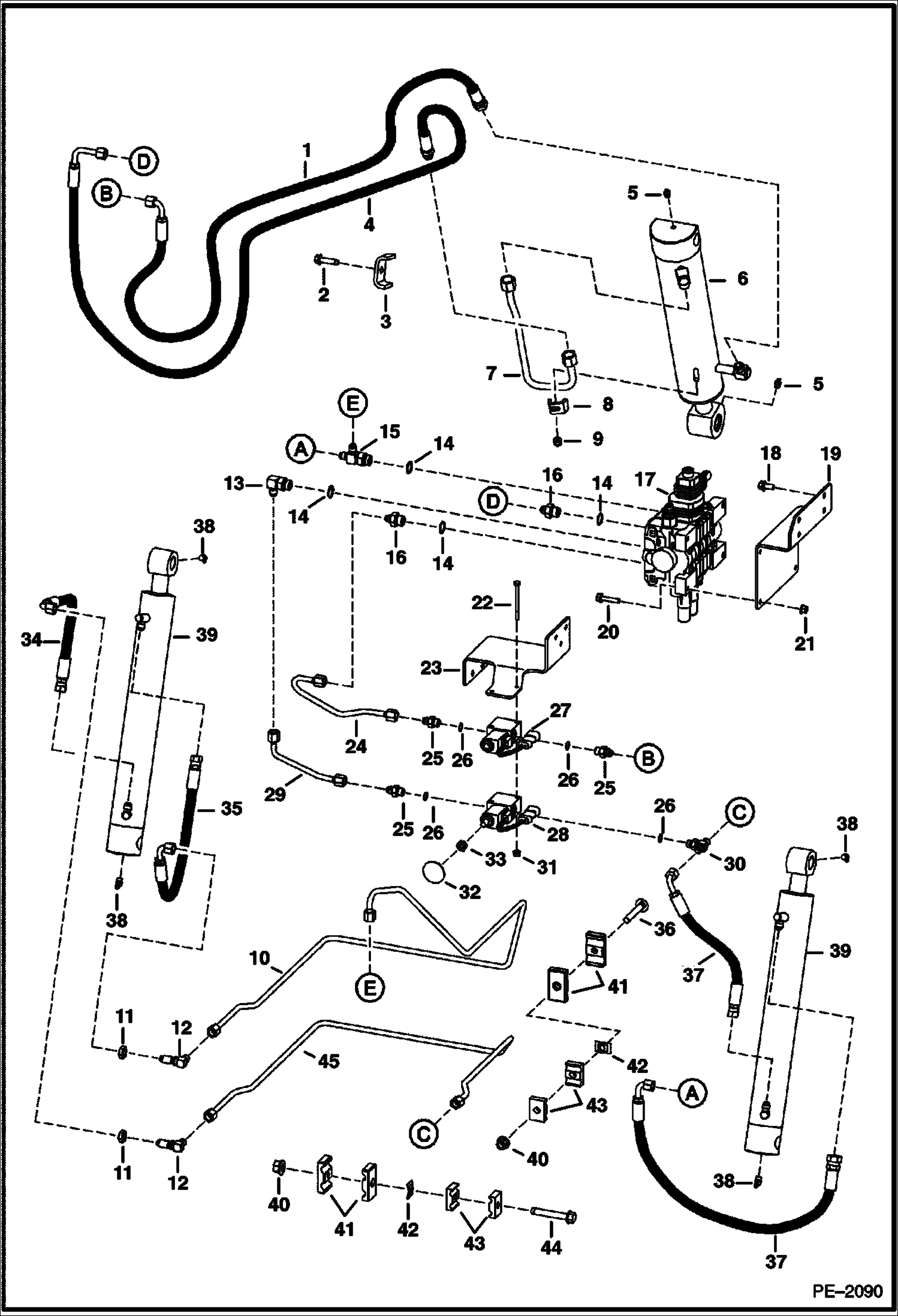 Схема запчастей Bobcat Mini Tracks Loaders - HYDRAULIC CIRCUITRY HYDRAULIC SYSTEM