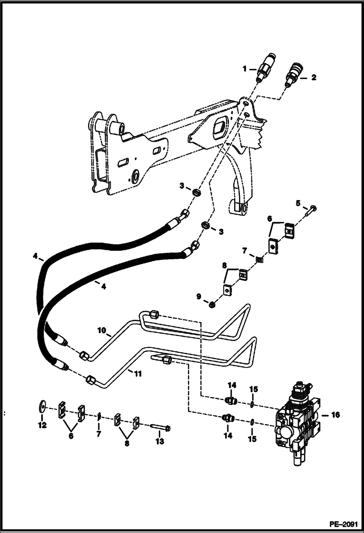 Схема запчастей Bobcat Mini Tracks Loaders - AUXILIARY HYDRAULICS HYDRAULIC SYSTEM