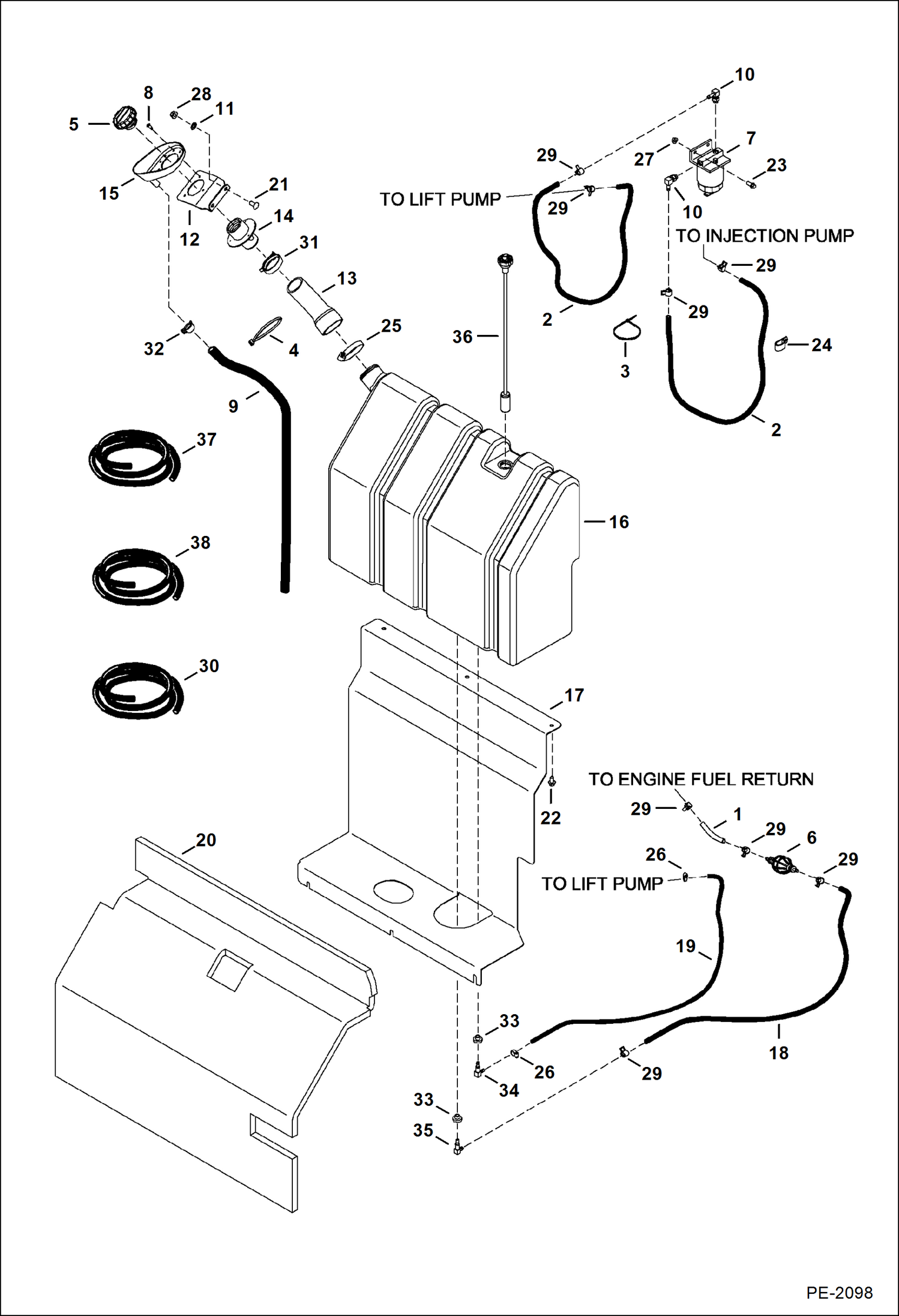 Схема запчастей Bobcat 337 - FUEL SYSTEM POWER UNIT