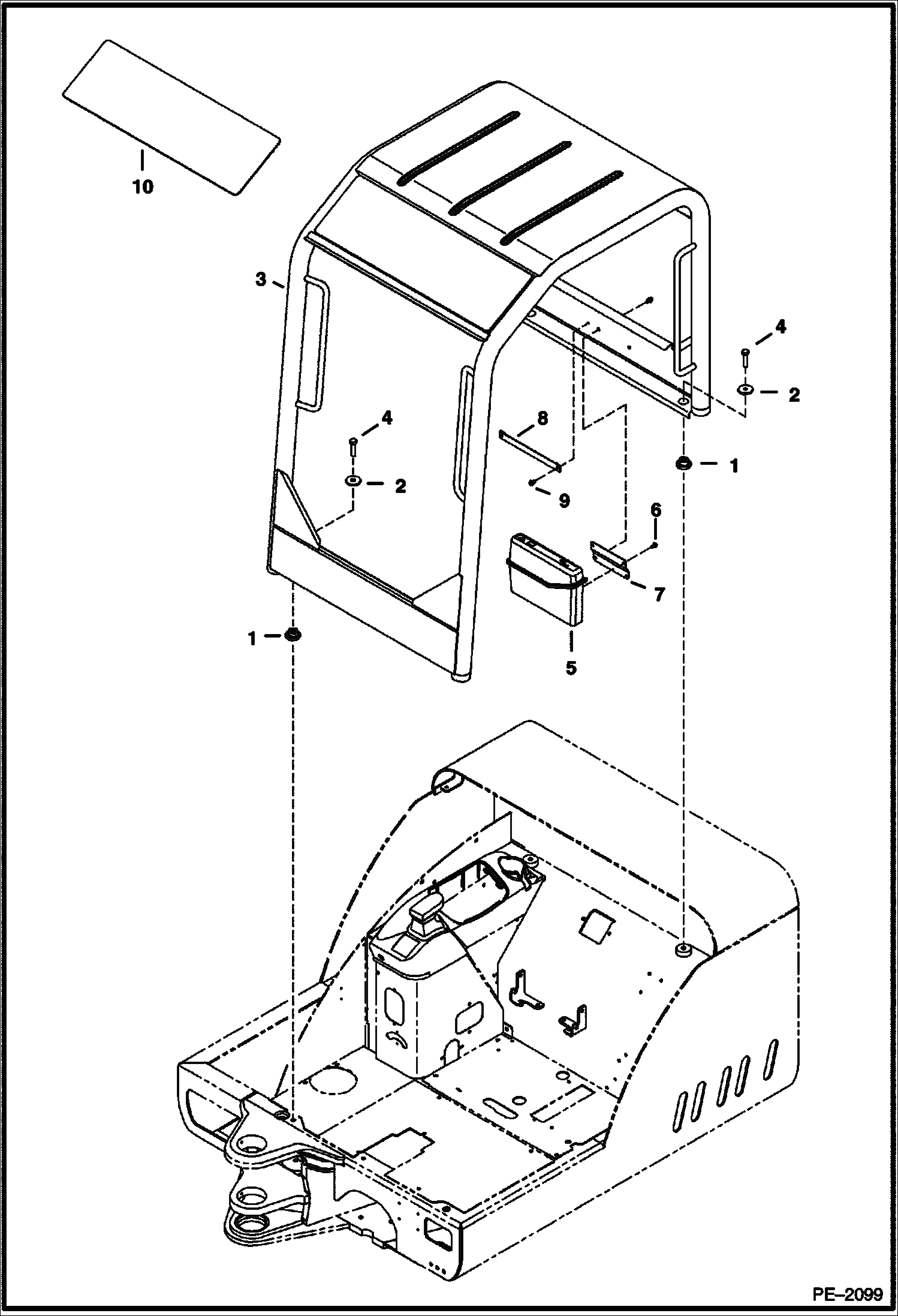 Схема запчастей Bobcat 325 - OPERATOR CANOPY MAIN FRAME