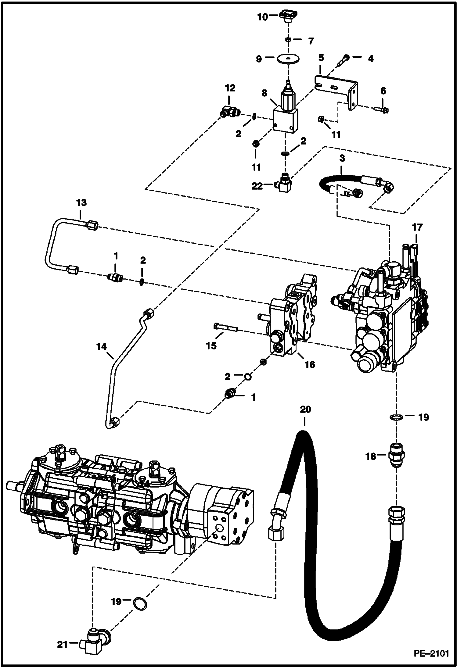 Схема запчастей Bobcat S-Series - MANUAL LIFT RELEASE SYSTEM HYDRAULIC SYSTEM