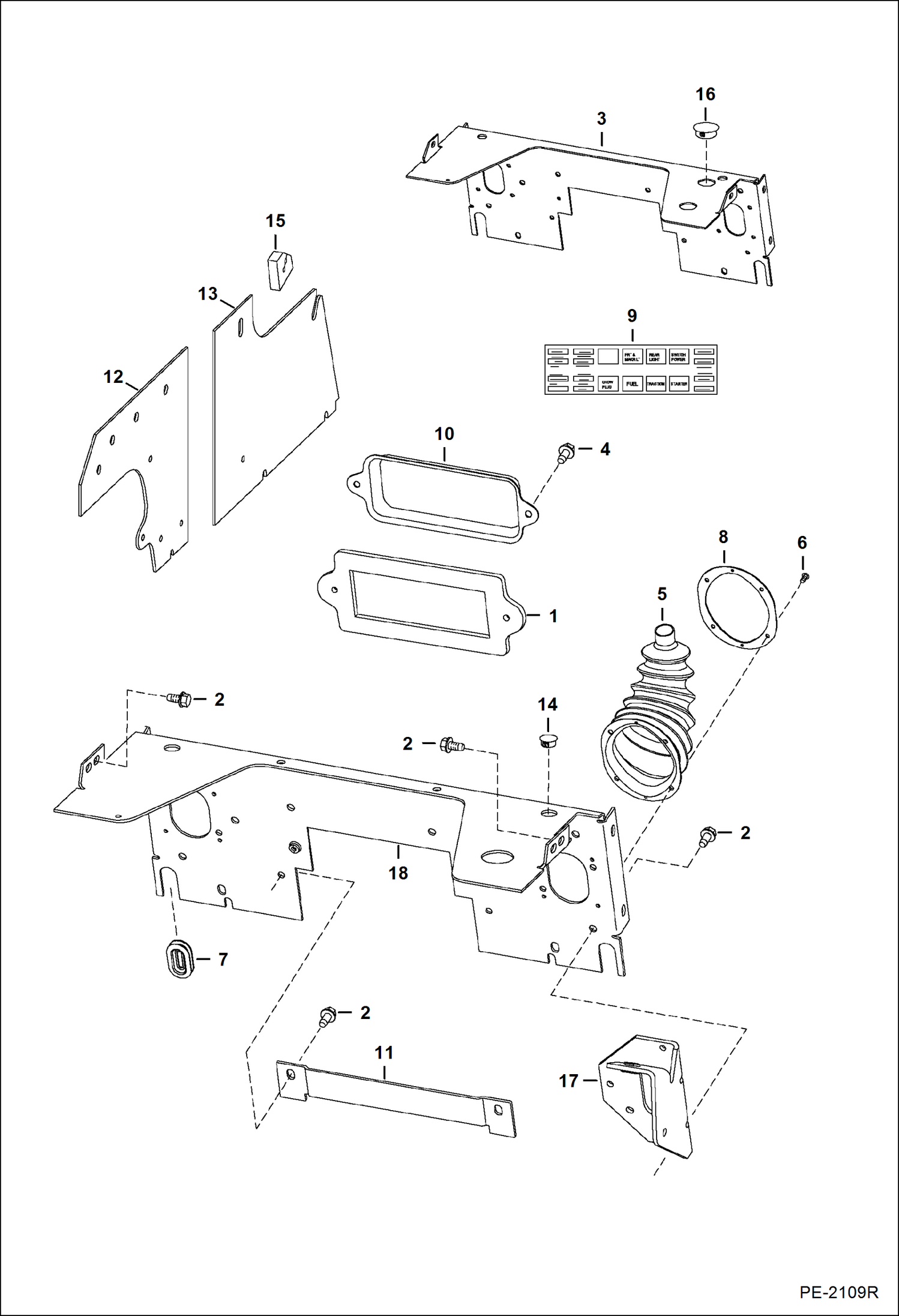 Схема запчастей Bobcat S-Series - PANELS MAIN FRAME