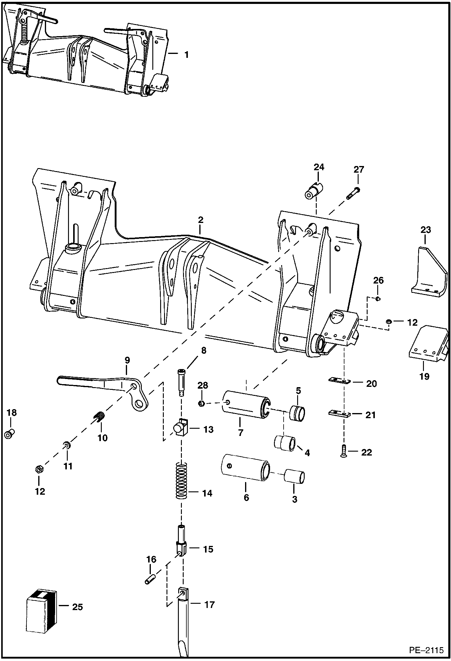 Схема запчастей Bobcat 700s - BOB-TACH MAIN FRAME