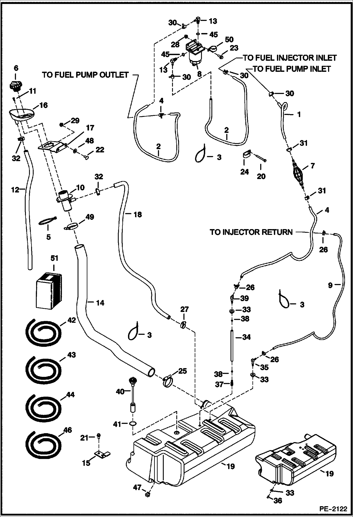 Схема запчастей Bobcat 331 - FUEL SYSTEM POWER UNIT