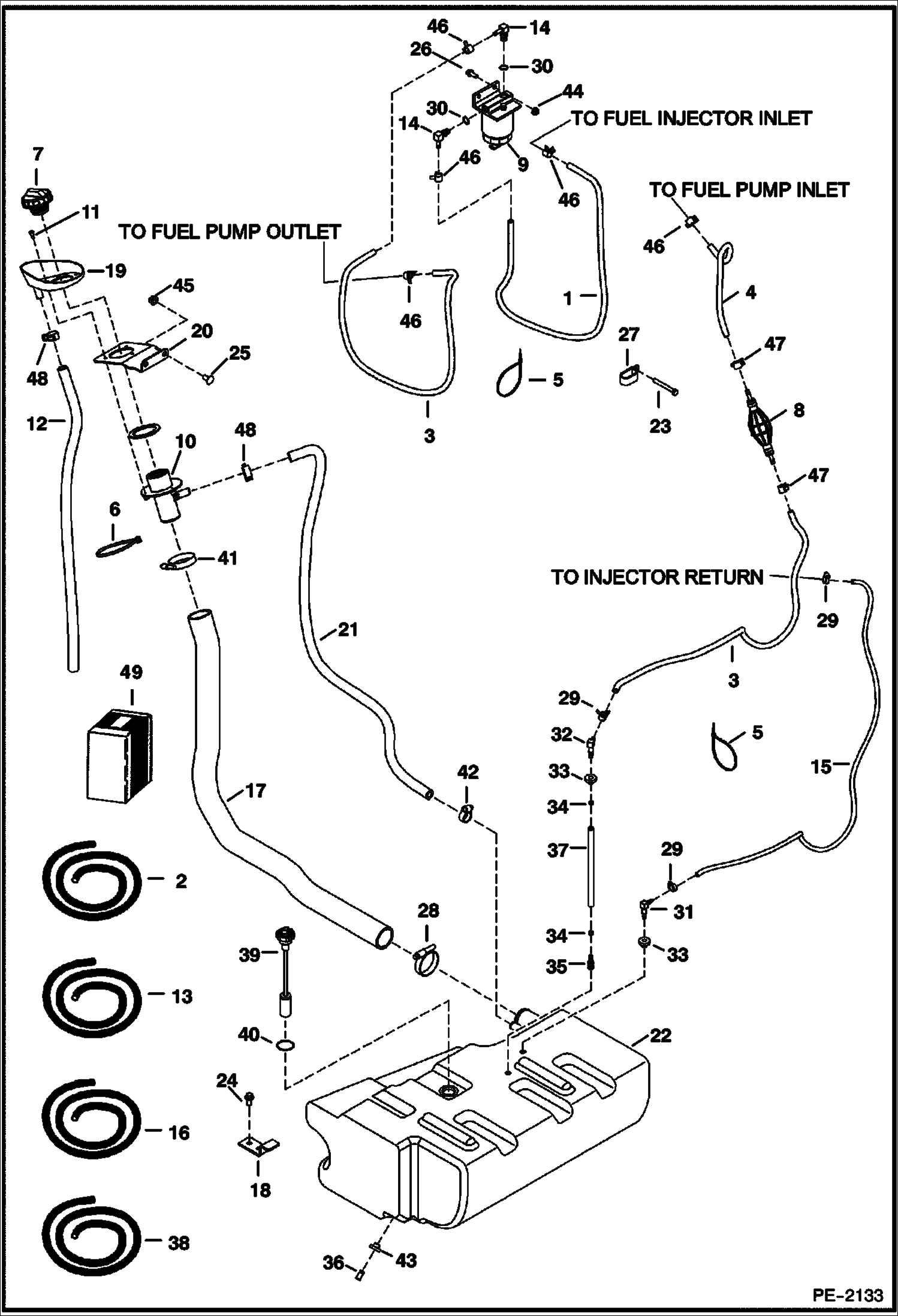 Схема запчастей Bobcat 325 - FUEL SYSTEM POWER UNIT