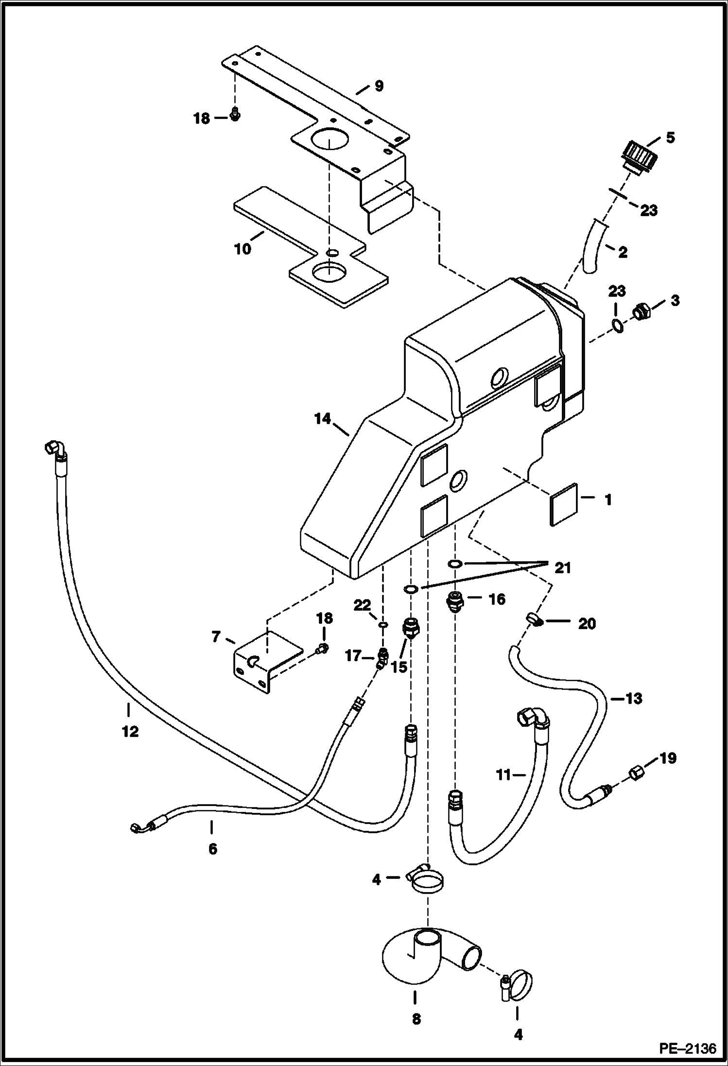 Схема запчастей Bobcat 337 - HYDRAULIC CIRCUITRY (Hydraulic Tank) HYDRAULIC SYSTEM