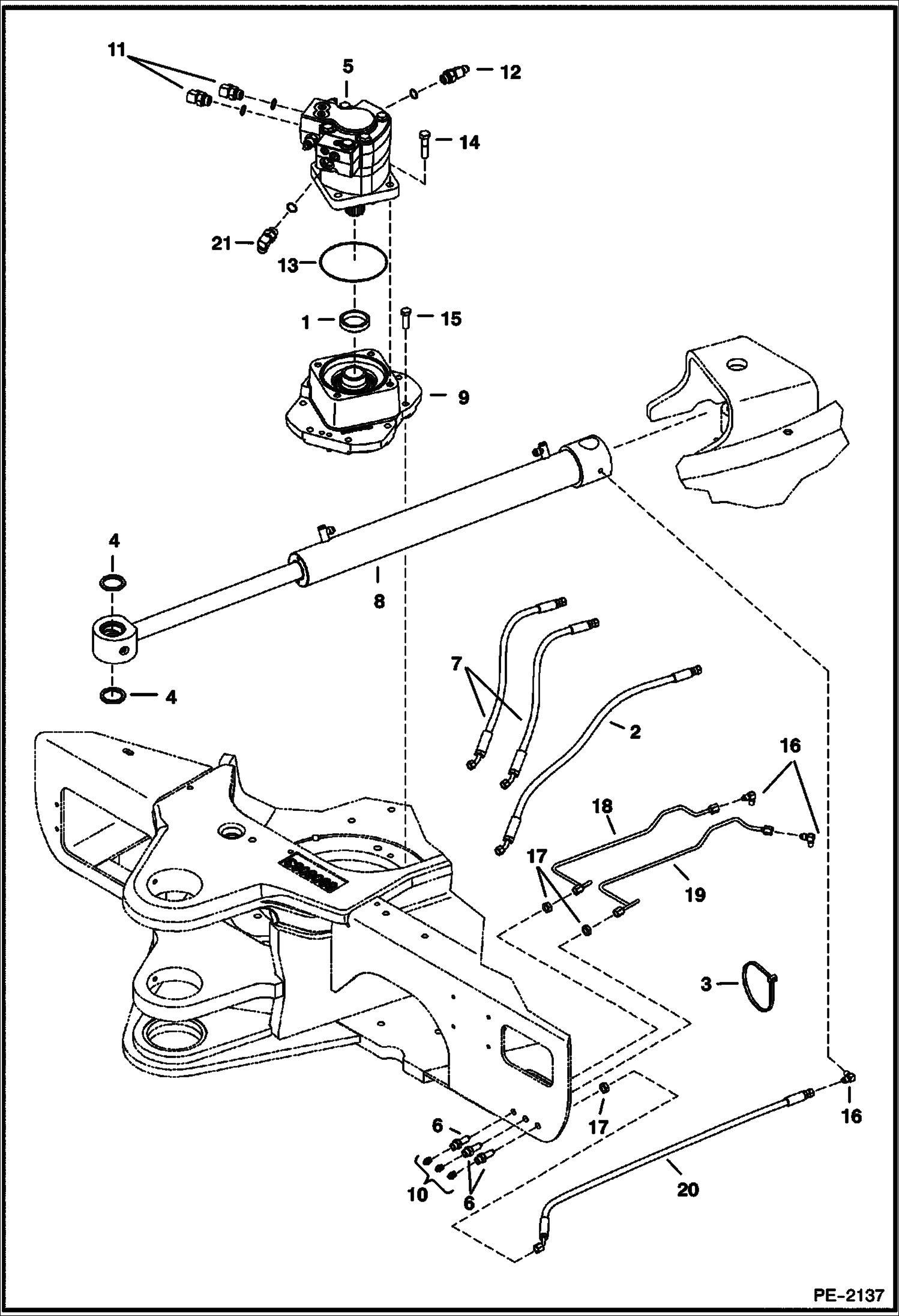 Схема запчастей Bobcat 325 - HYDRAULIC CIRCUITRY (Upper) HYDRAULIC SYSTEM