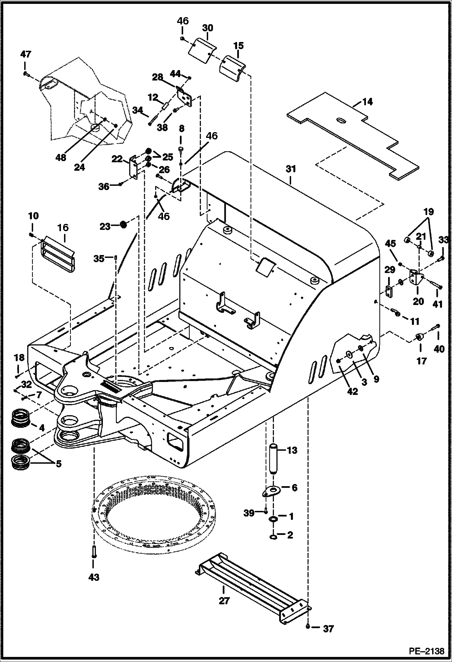 Схема запчастей Bobcat 337 - UPPERSTRUCTURE MAIN FRAME