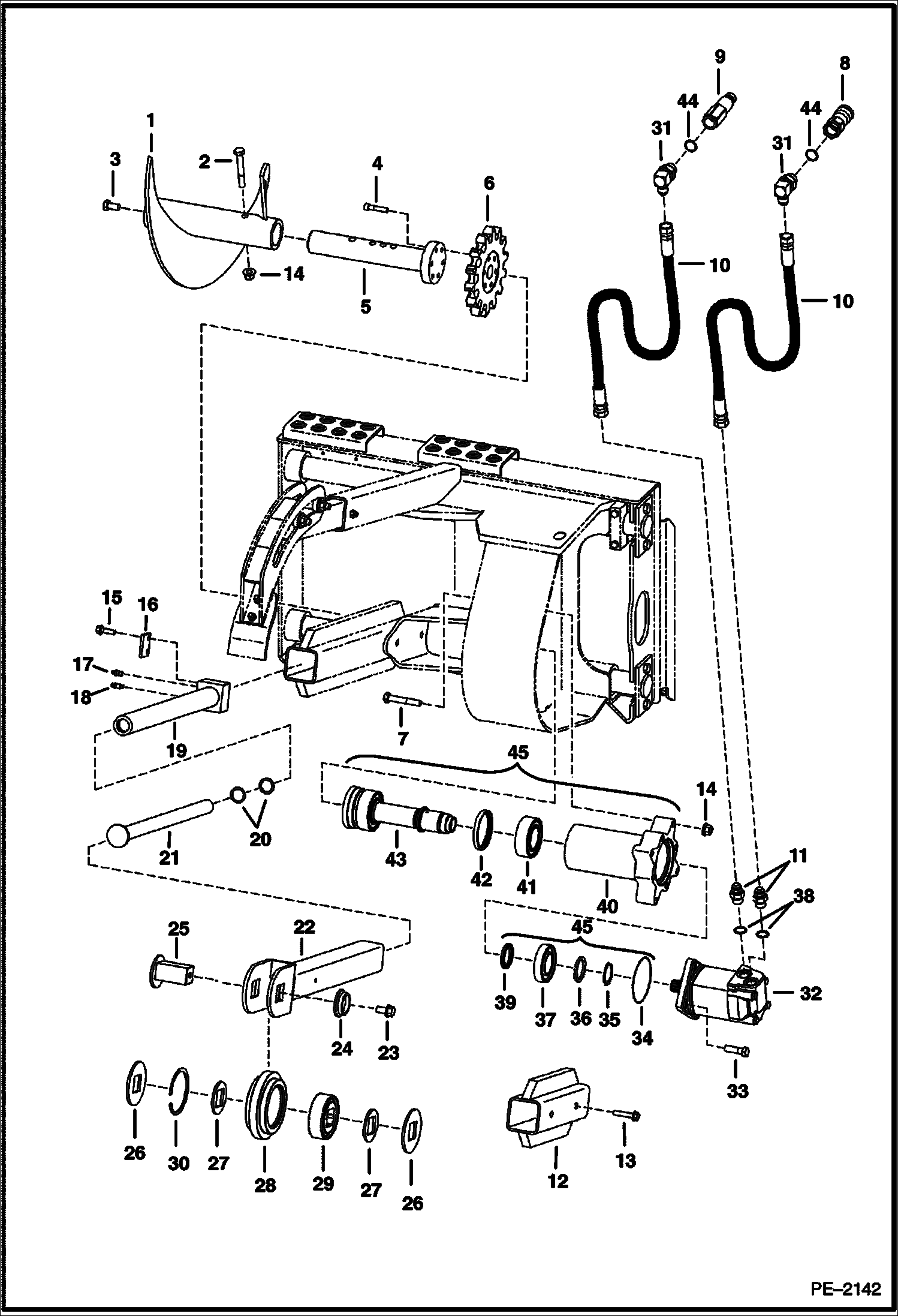 Схема запчастей Bobcat TRENCHERS - TRENCHER (Digging Group) (LT112) (LT113) Loader