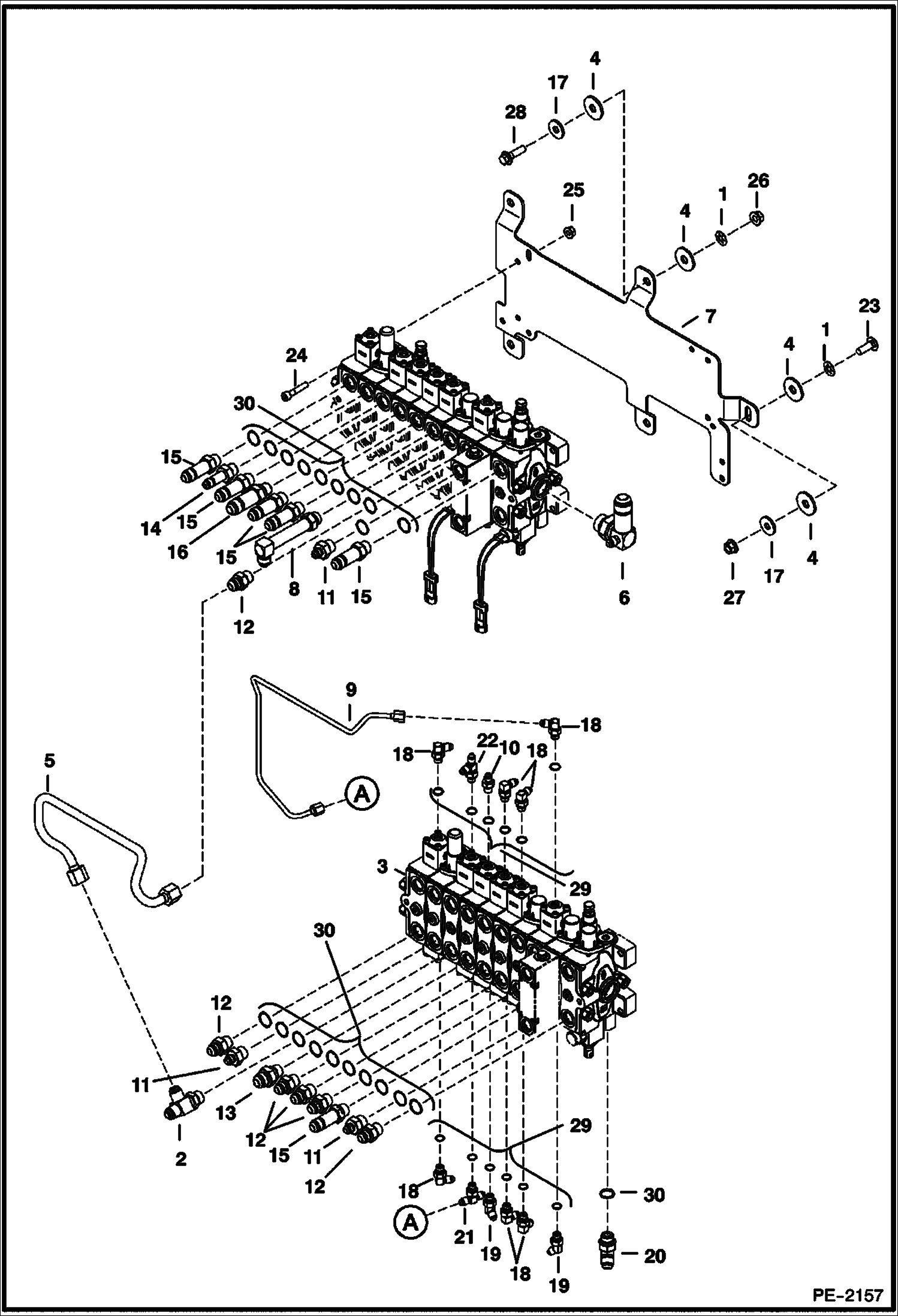 Схема запчастей Bobcat 334 - HYDRAULIC CIRCUITRY (Control Valve) HYDRAULIC SYSTEM