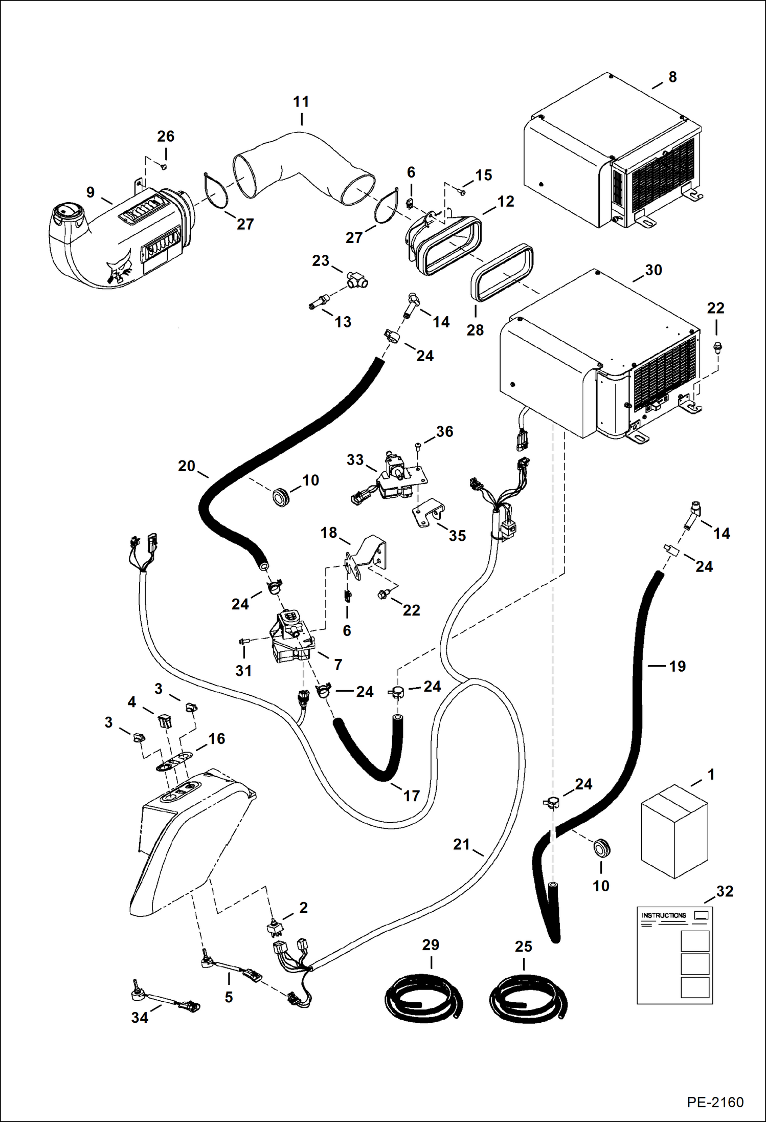 Схема запчастей Bobcat 325 - HEATER (Heater Kit) ACCESSORIES & OPTIONS