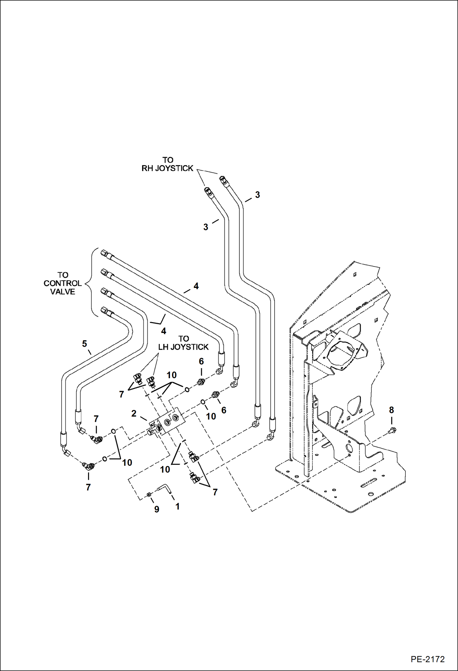 Схема запчастей Bobcat 331 - HYDRAULIC CIRCUITRY (ISO/STD) HYDRAULIC SYSTEM