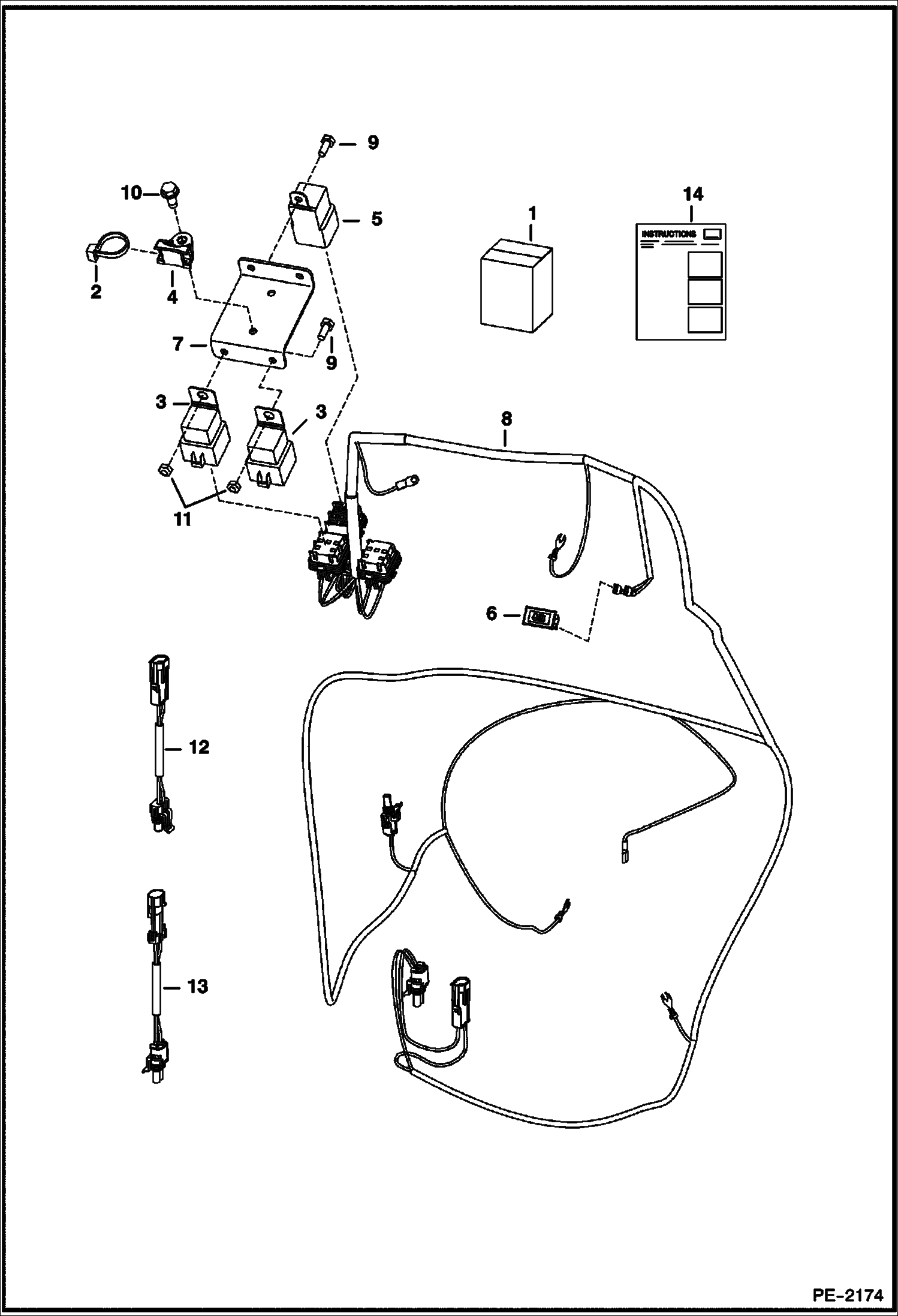 Схема запчастей Bobcat Mini Tracks Loaders - SHUTDOWN KIT ACCESSORIES & OPTIONS