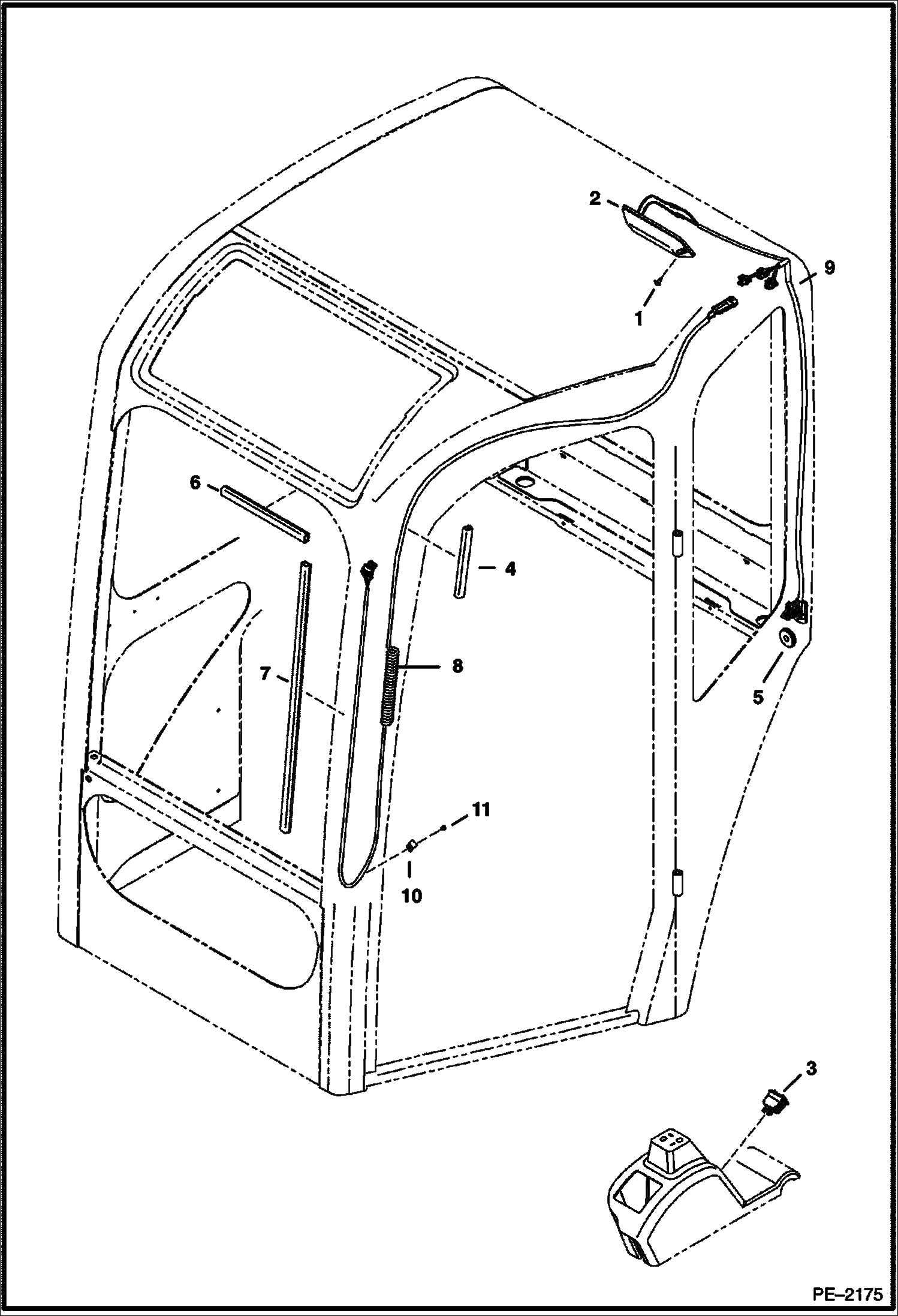 Схема запчастей Bobcat 435 - ELECTRICAL (Cab) (S/N 563111211 & Below) ELECTRICAL SYSTEM