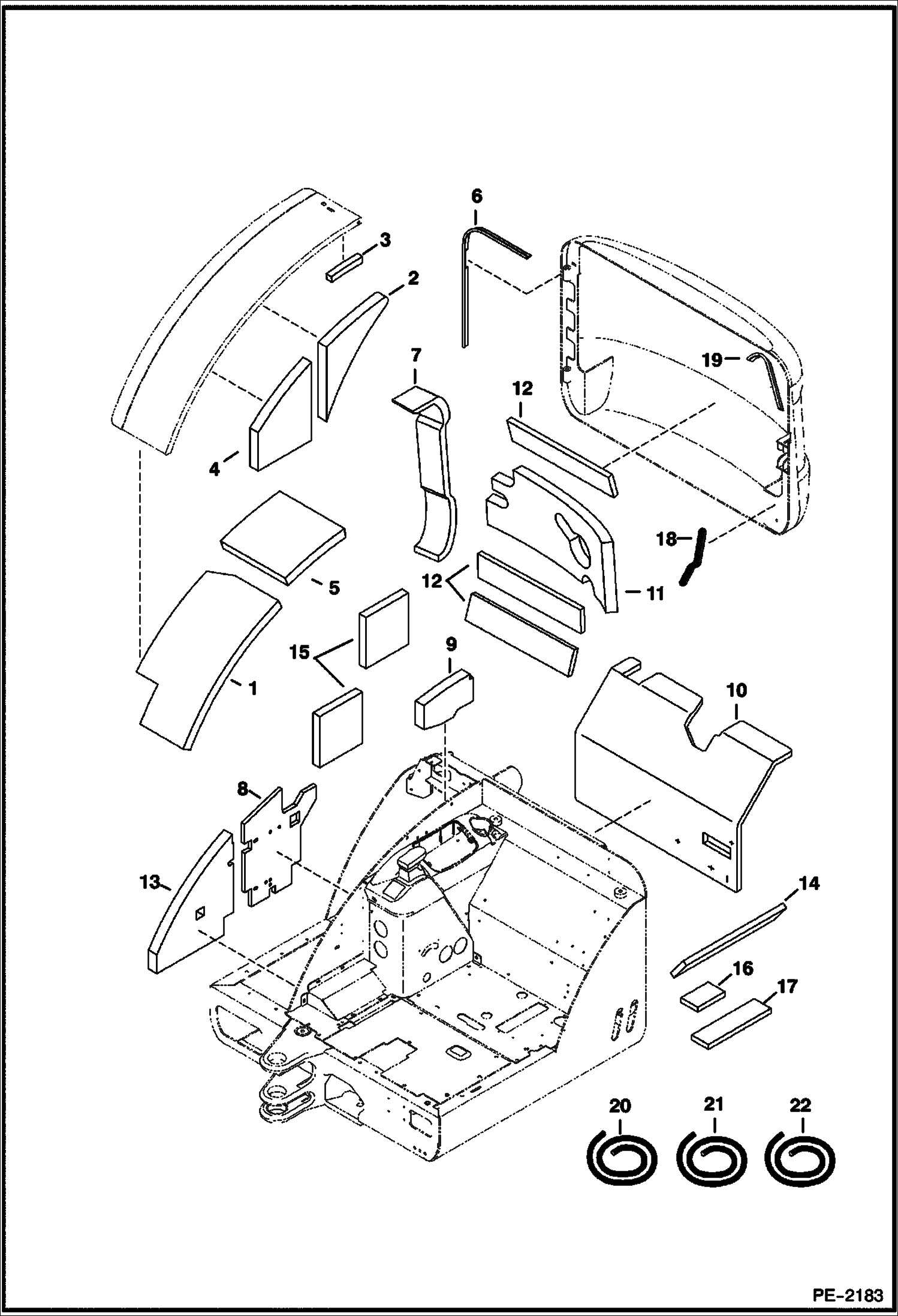 Схема запчастей Bobcat 328 - INSULATION MAIN FRAME