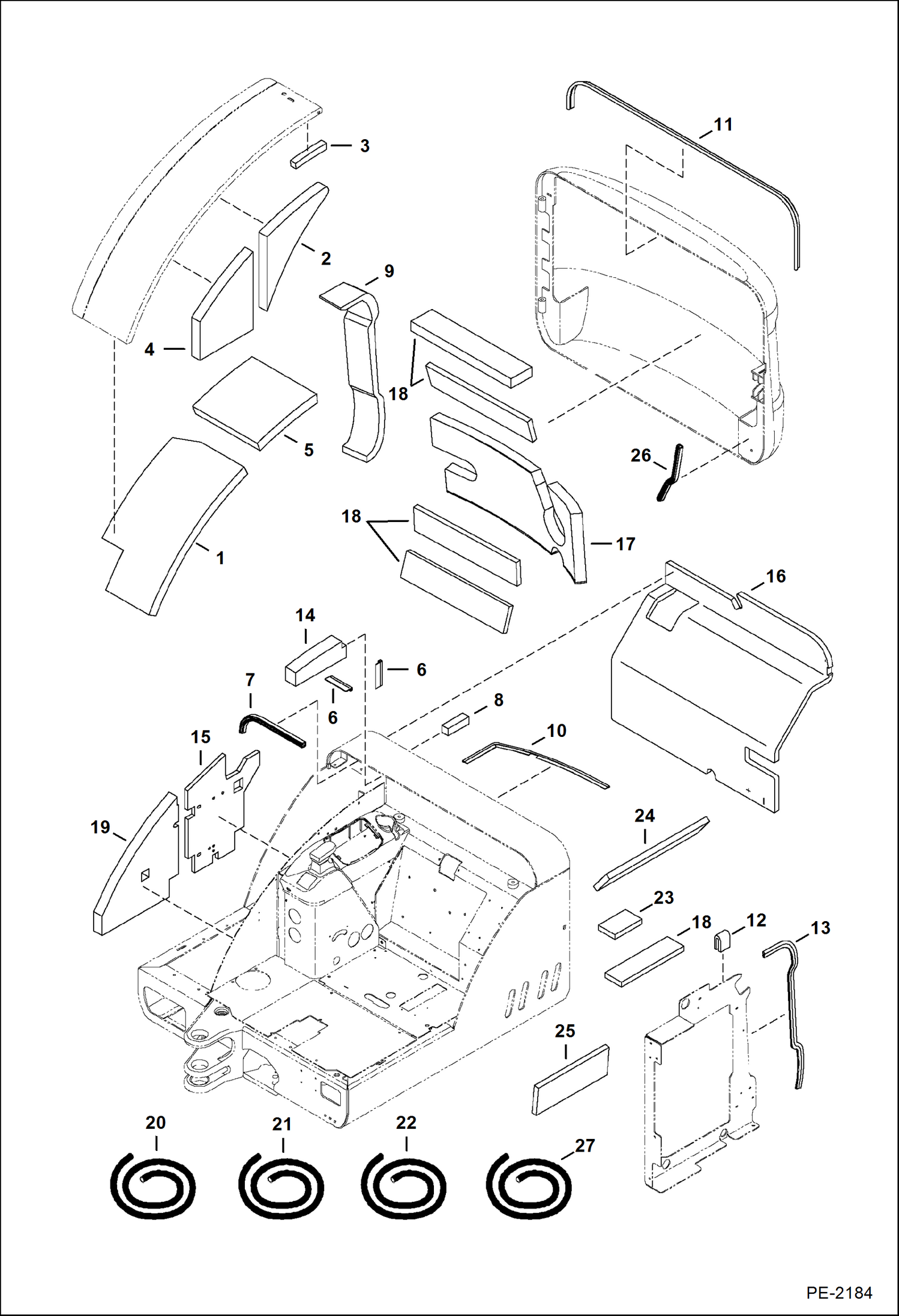 Схема запчастей Bobcat 331 - INSULATION MAIN FRAME