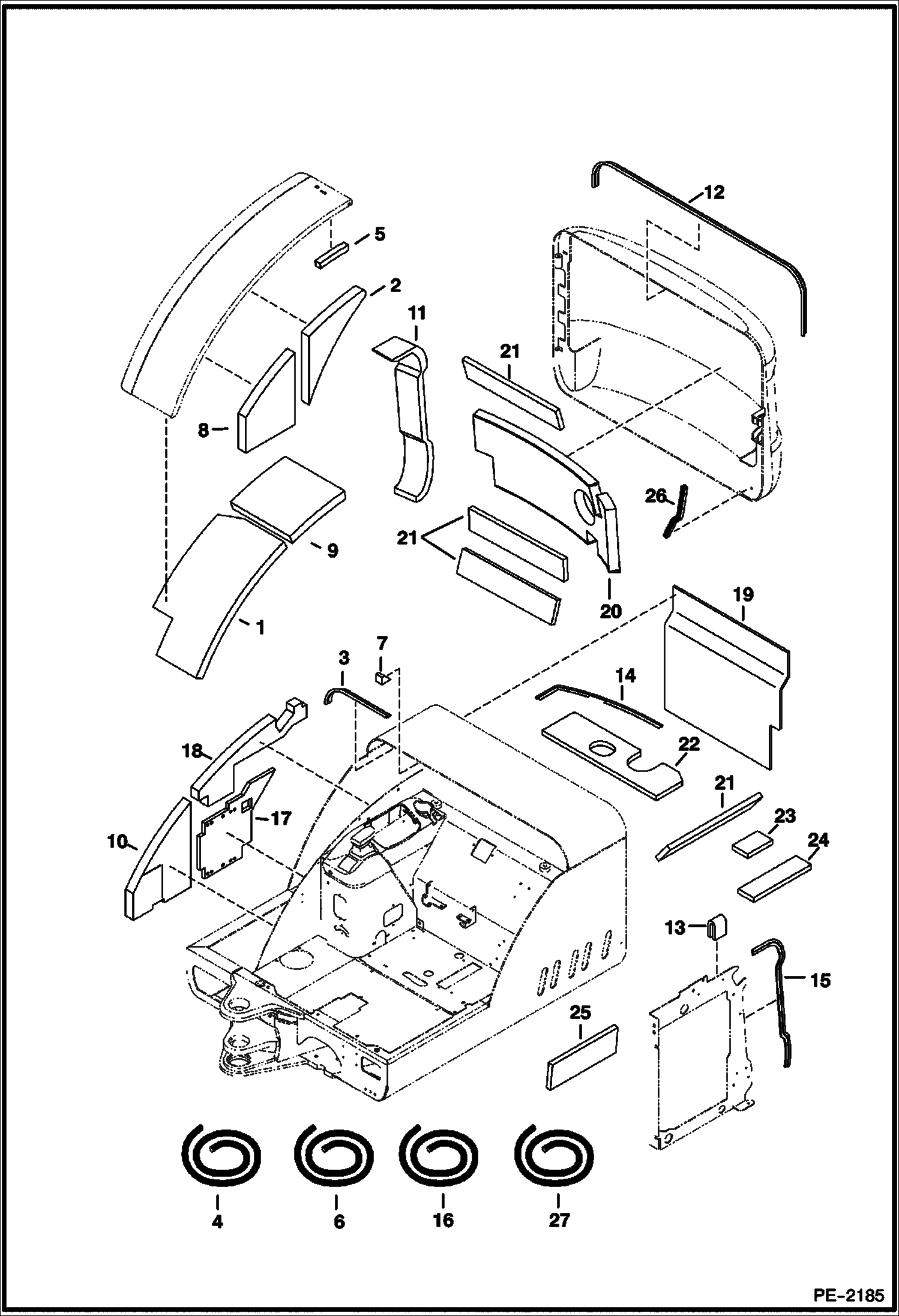 Схема запчастей Bobcat 337 - INSULATION MAIN FRAME