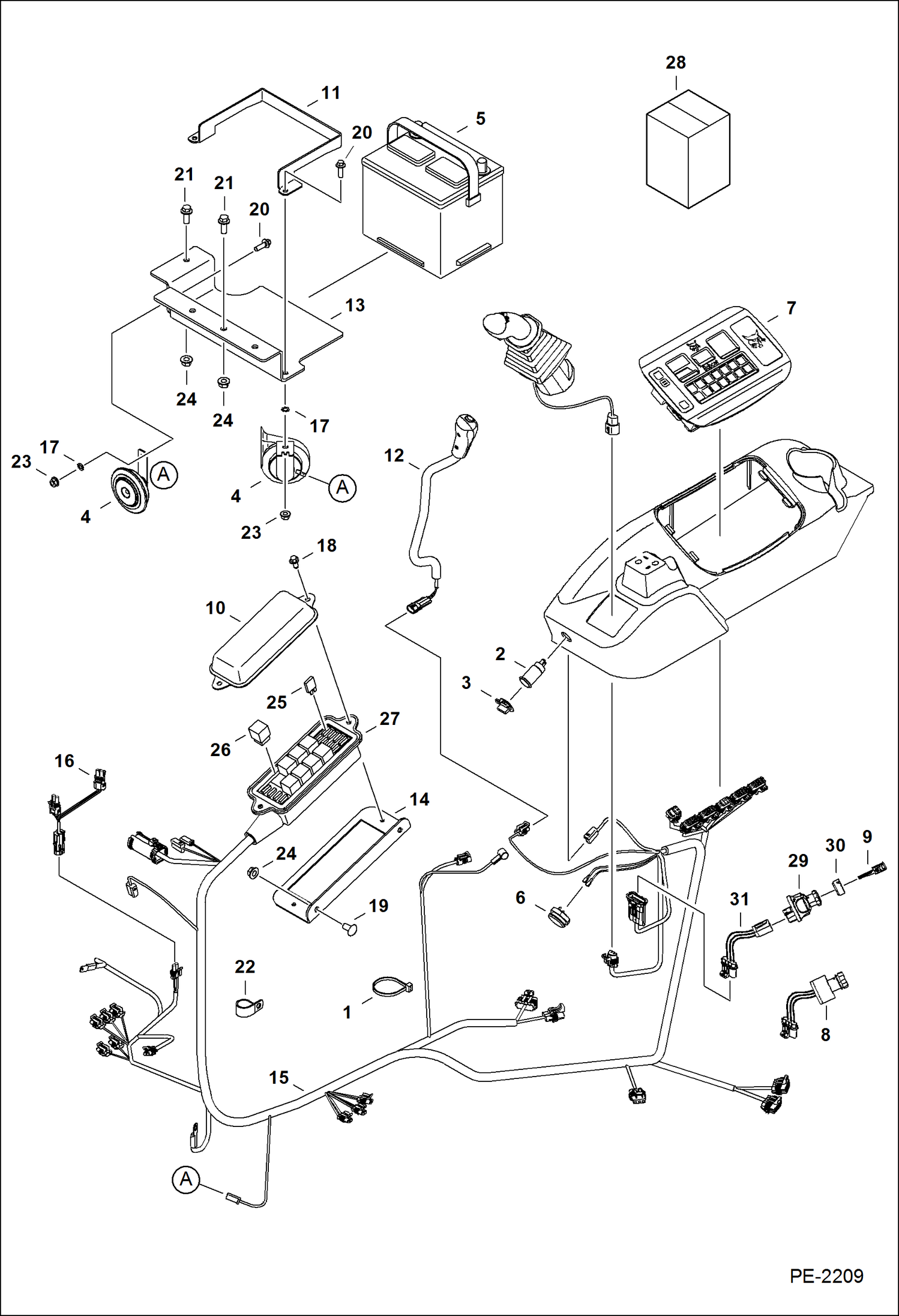 Схема запчастей Bobcat 325 - ELECTRICAL (Right Hand Console) ELECTRICAL SYSTEM