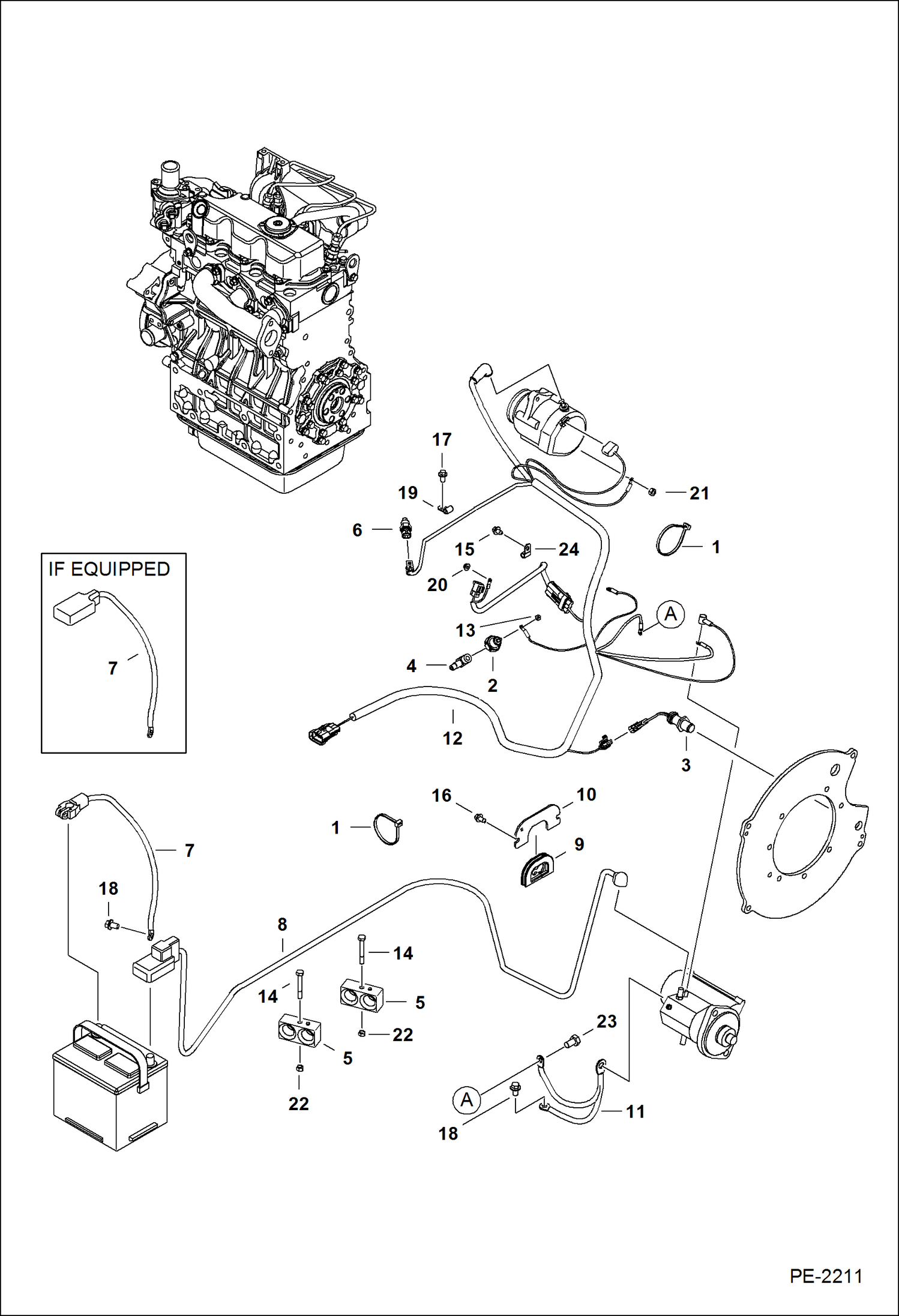 Схема запчастей Bobcat 325 - ELECTRICAL (Engine) ELECTRICAL SYSTEM